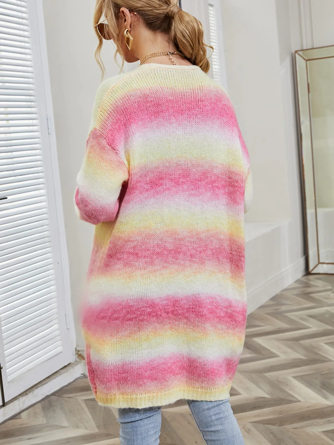 🌈 Angel Wings Full Size Pocketed Open Front Gradient Cardigan 🌈