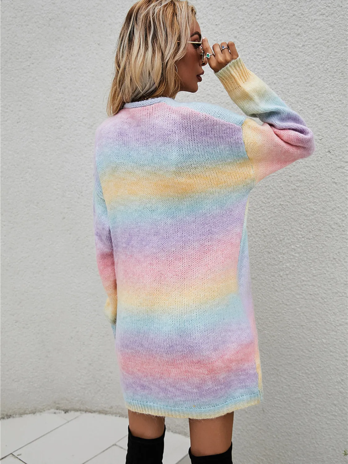 🌈 Angel Wings Full Size Pocketed Open Front Gradient Cardigan 🌈