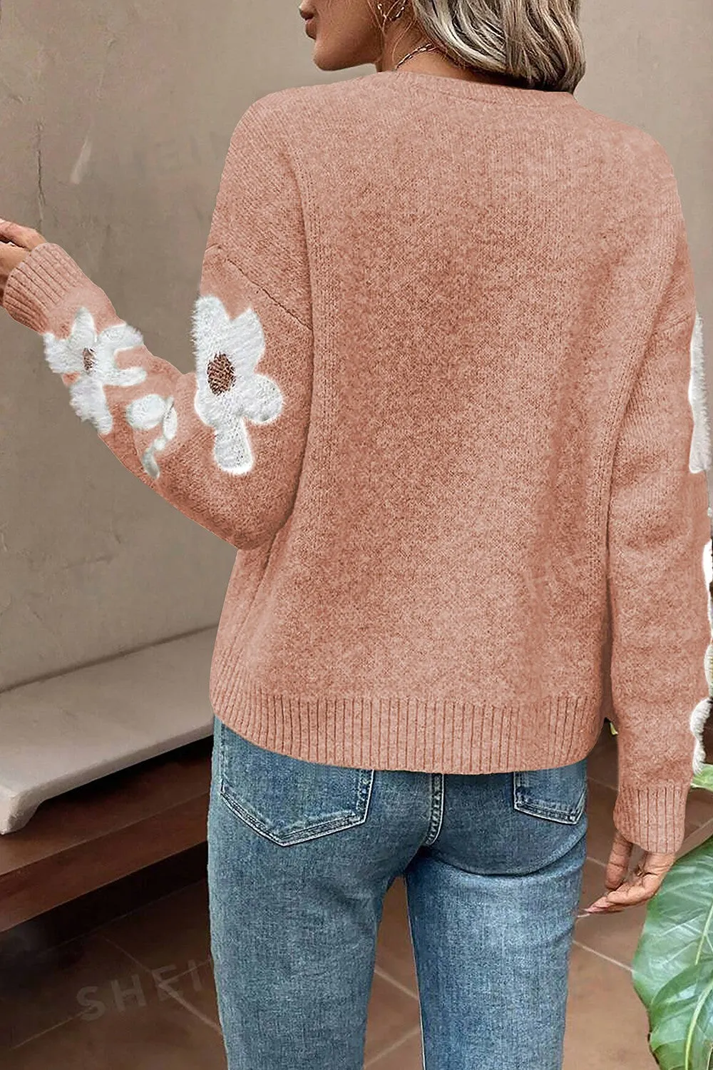 🌸 Flower Round Neck Long Sleeve Sweater 🌸