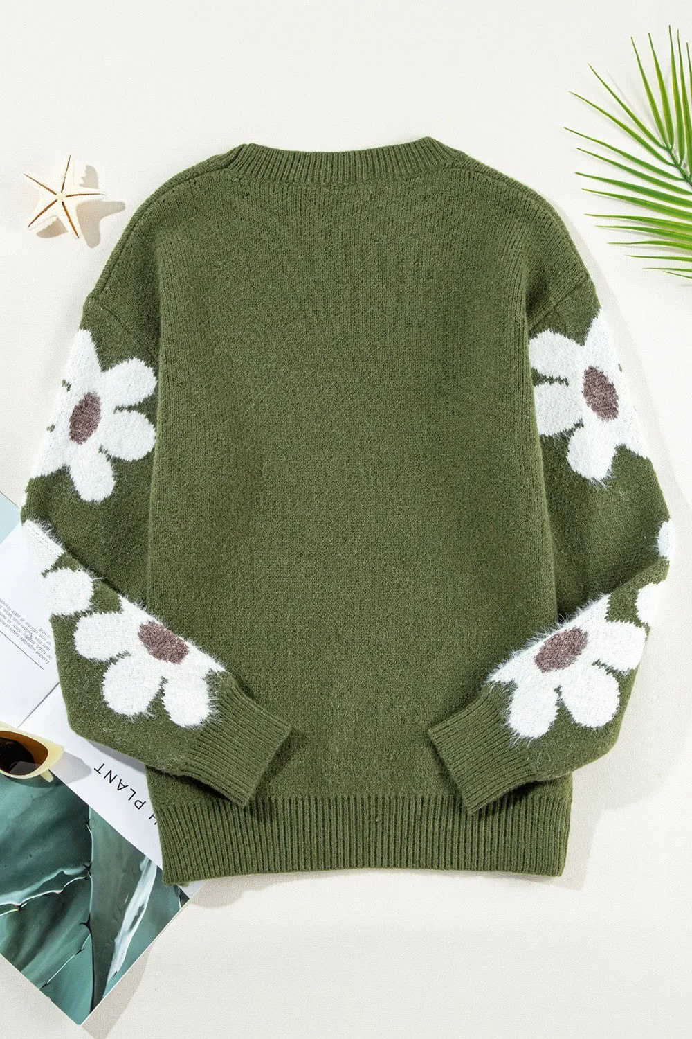 🌸 Flower Round Neck Long Sleeve Sweater 🌸