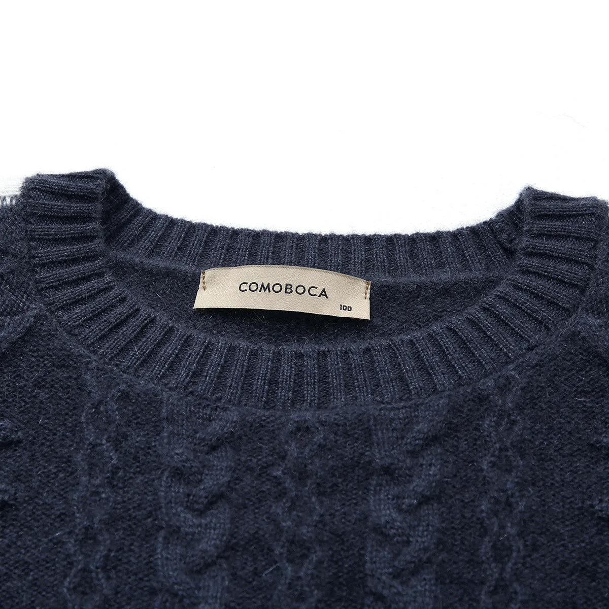 100% Cashmere Crew Neck Intarsia Knitted Sweater