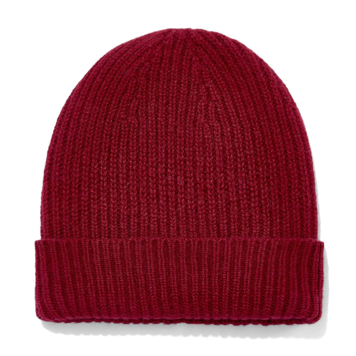 100% Cashmere Ribbed Beanie Hat