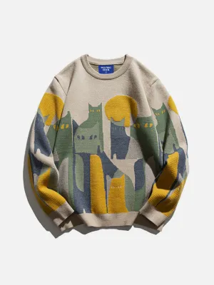 Aelfric Eden Color Blocking Cat Sweater