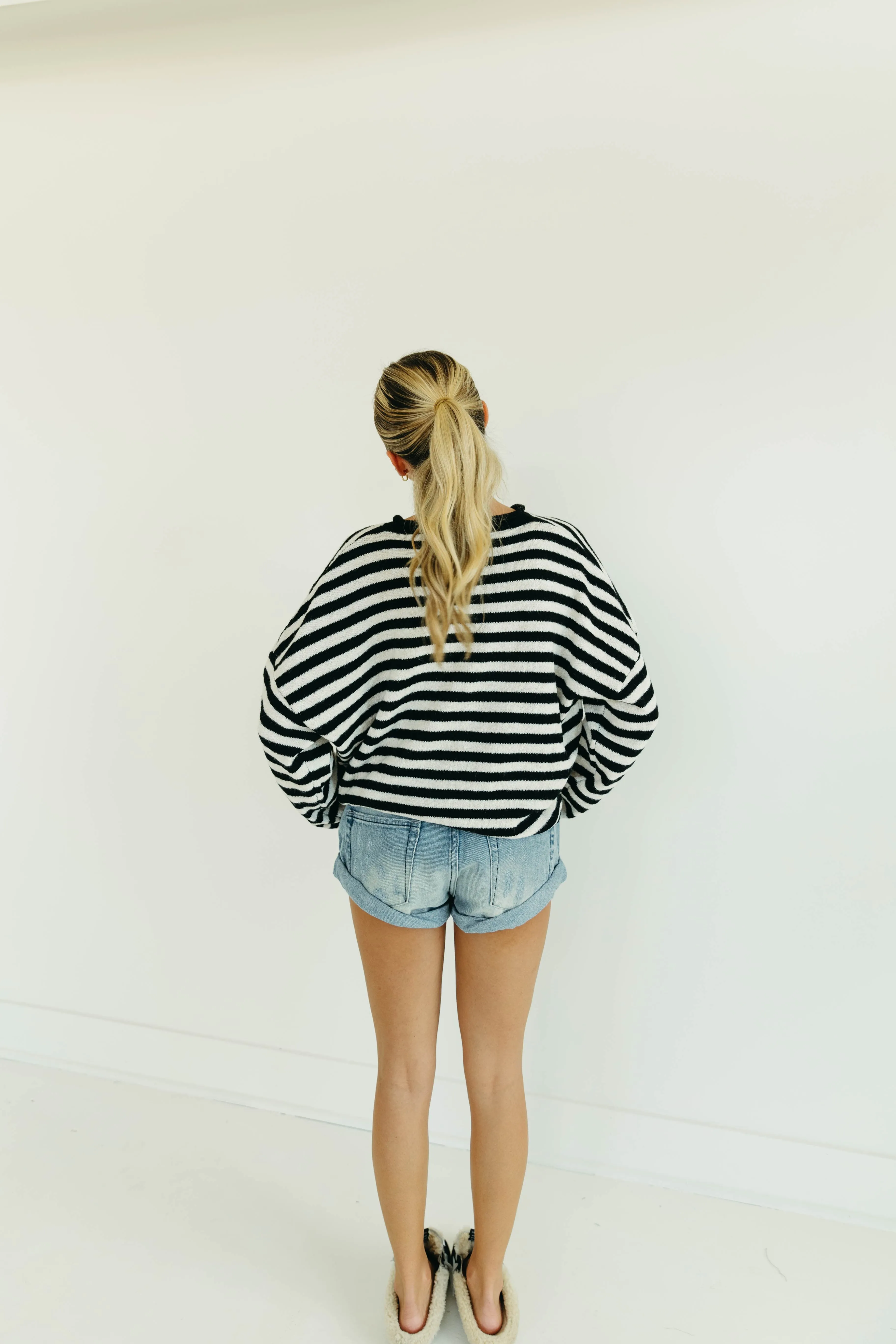 Alfie Striped Cardigan - Ivory/Black