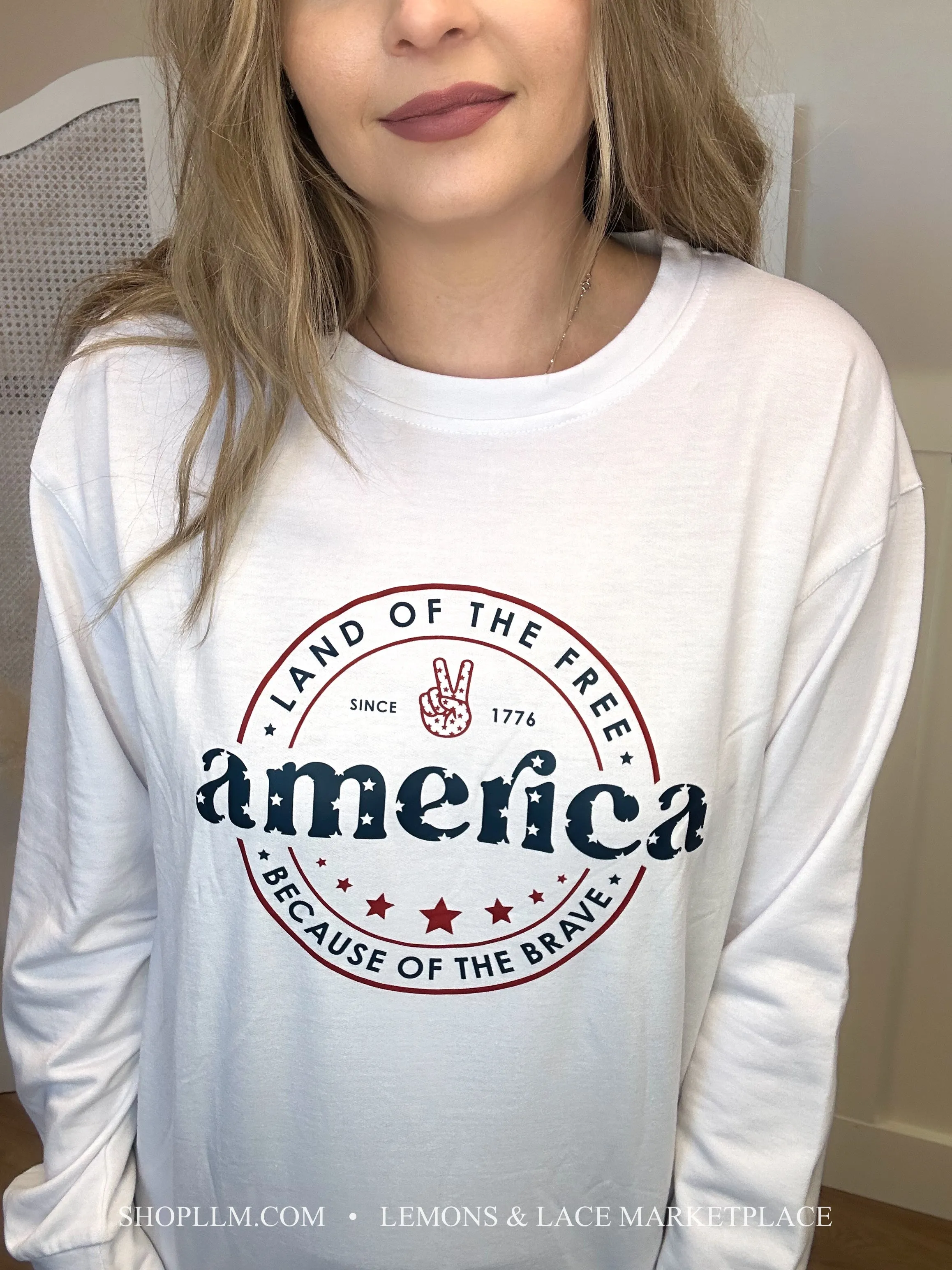 America Land of Free Lightweight Sweater