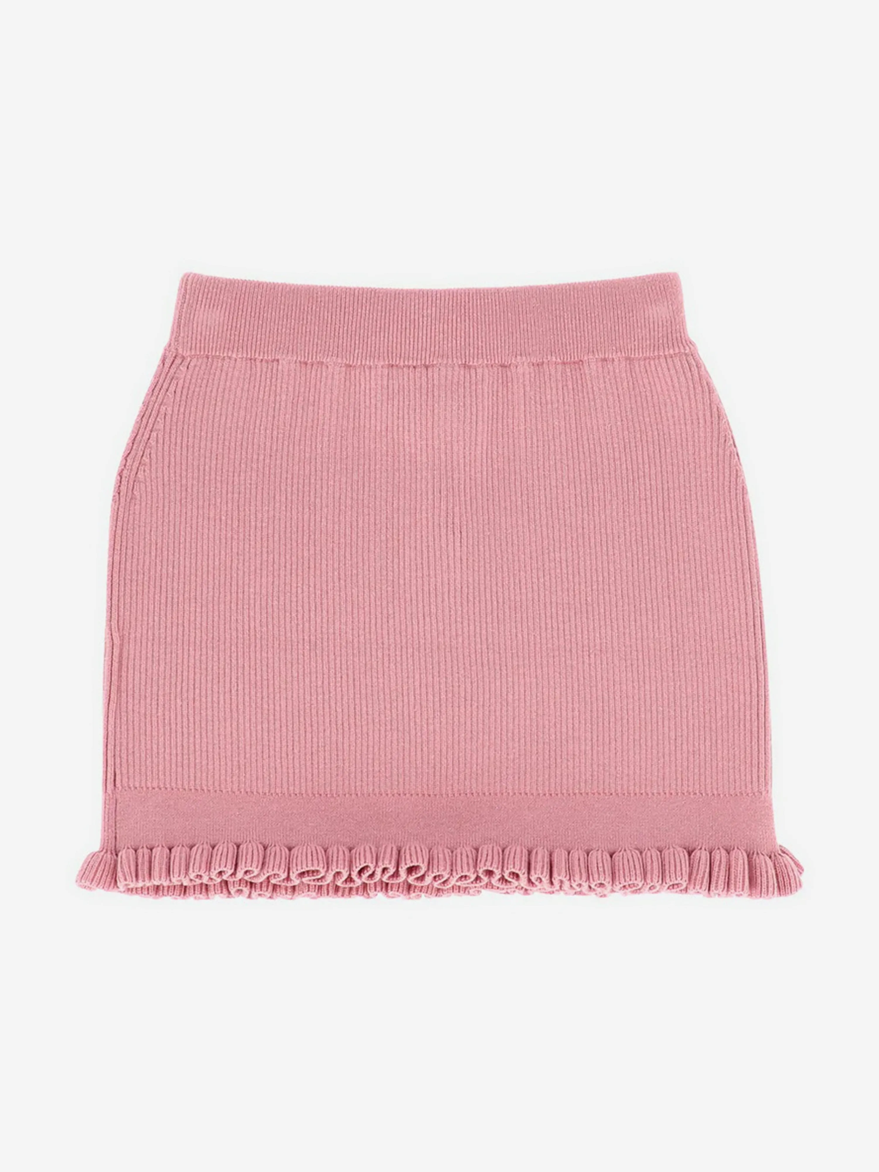 Angels Face Girls Troy Rib Knitted Skirt in Pink