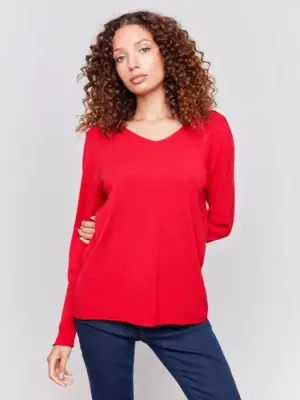 Basic V Neck Long Sleeve Sweater