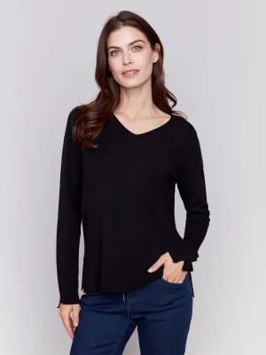 Basic V-Neck Sweater - Black