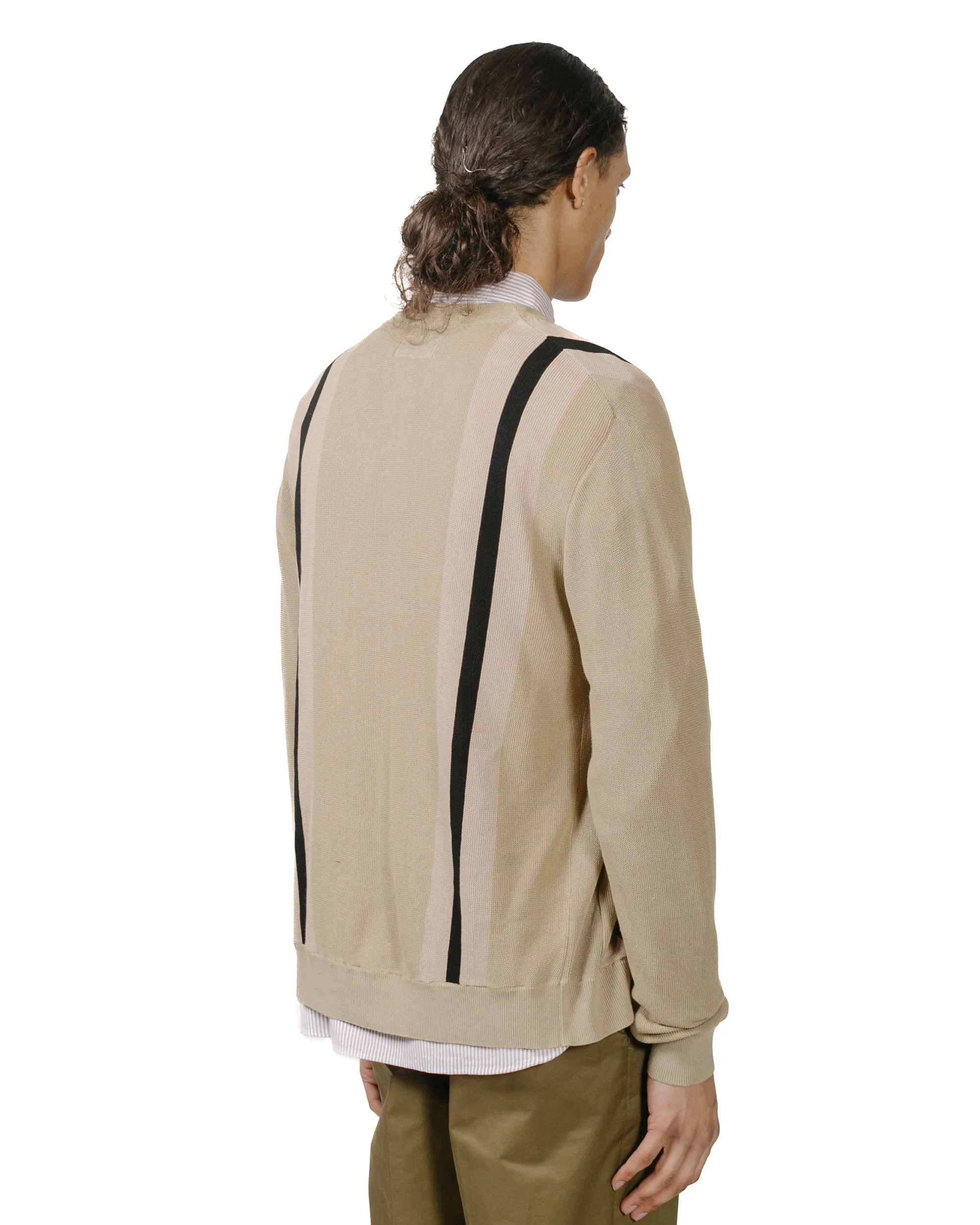 Beams Plus Cardigan Stripe Beige