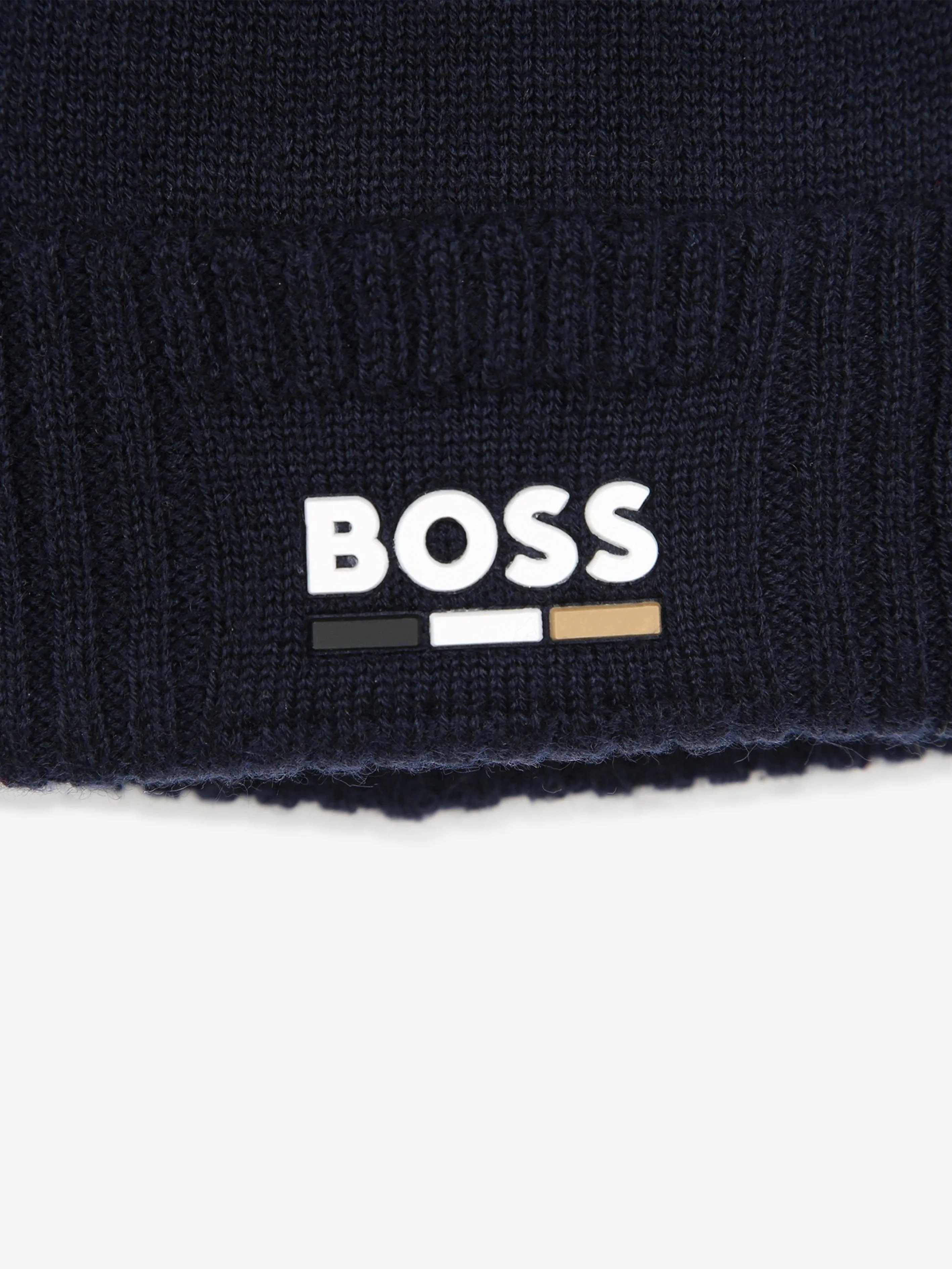 BOSS Boys Knitted Beanie Hat in Navy