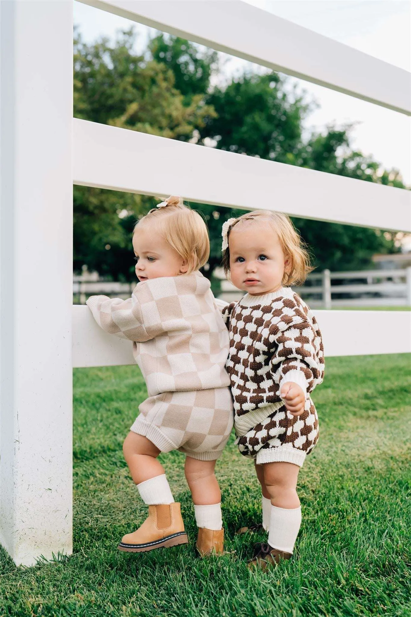 Brown   Cream Knit Sweater