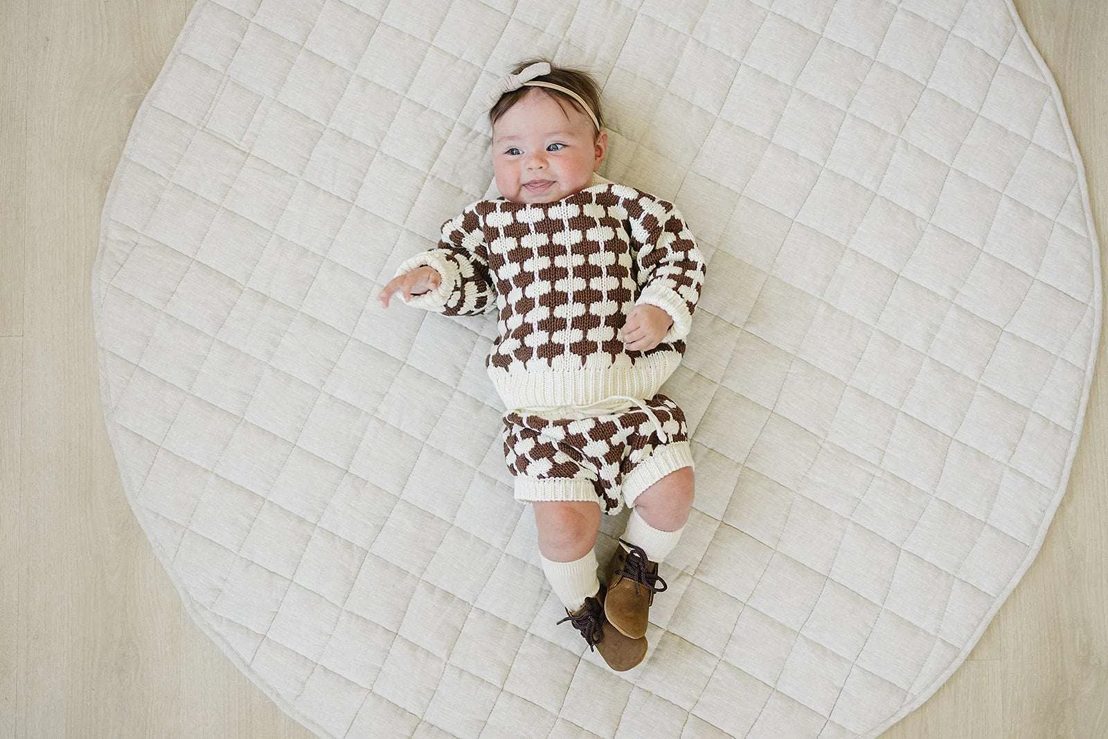 Brown   Cream Knit Sweater