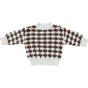 Brown   Cream Knit Sweater