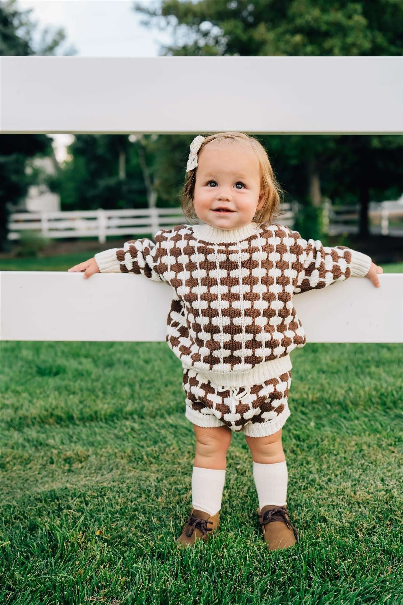 Brown   Cream Knit Sweater