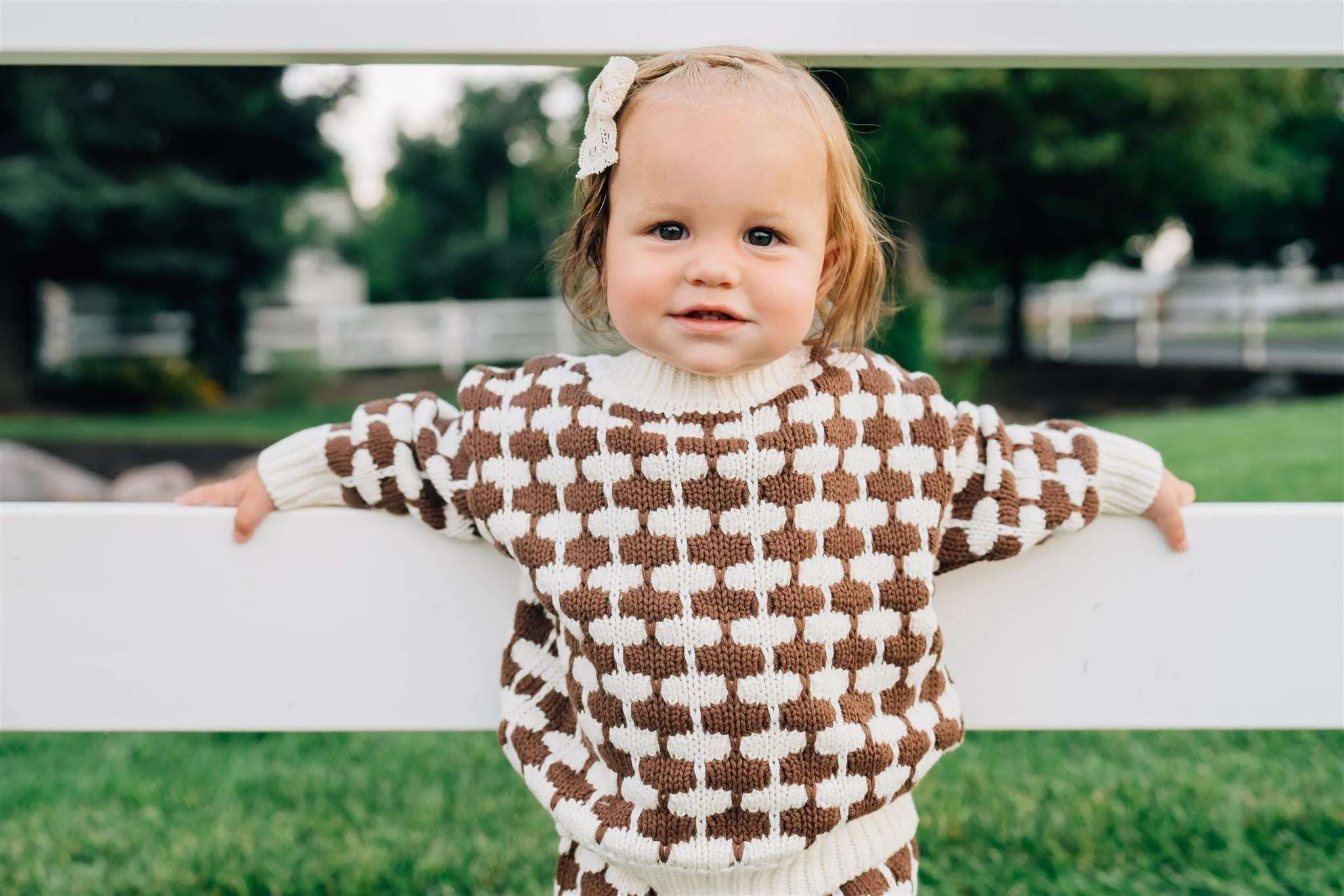 Brown   Cream Knit Sweater