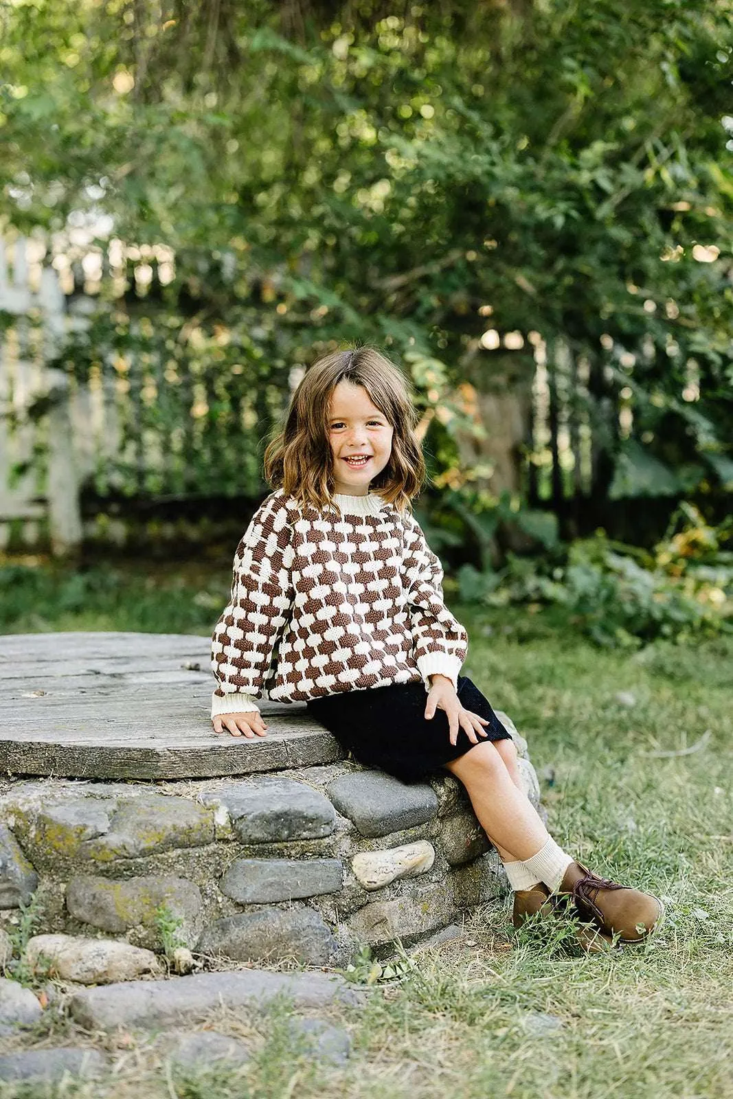 Brown   Cream Knit Sweater