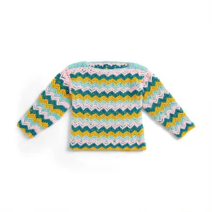 Caron Crochet Zig-zag Kid's pullover