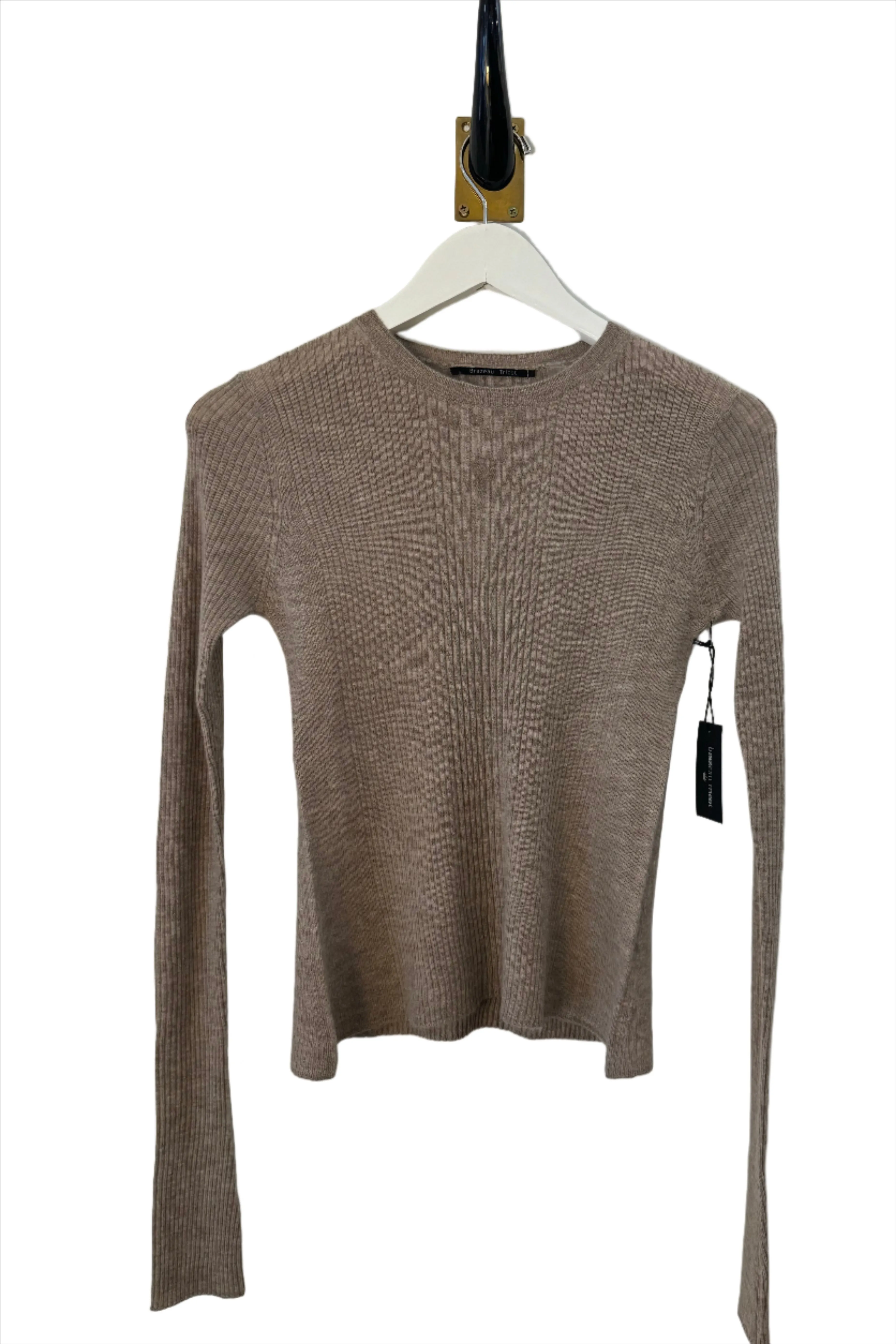 Cashmere All Thumbs Rib Sweater Toast