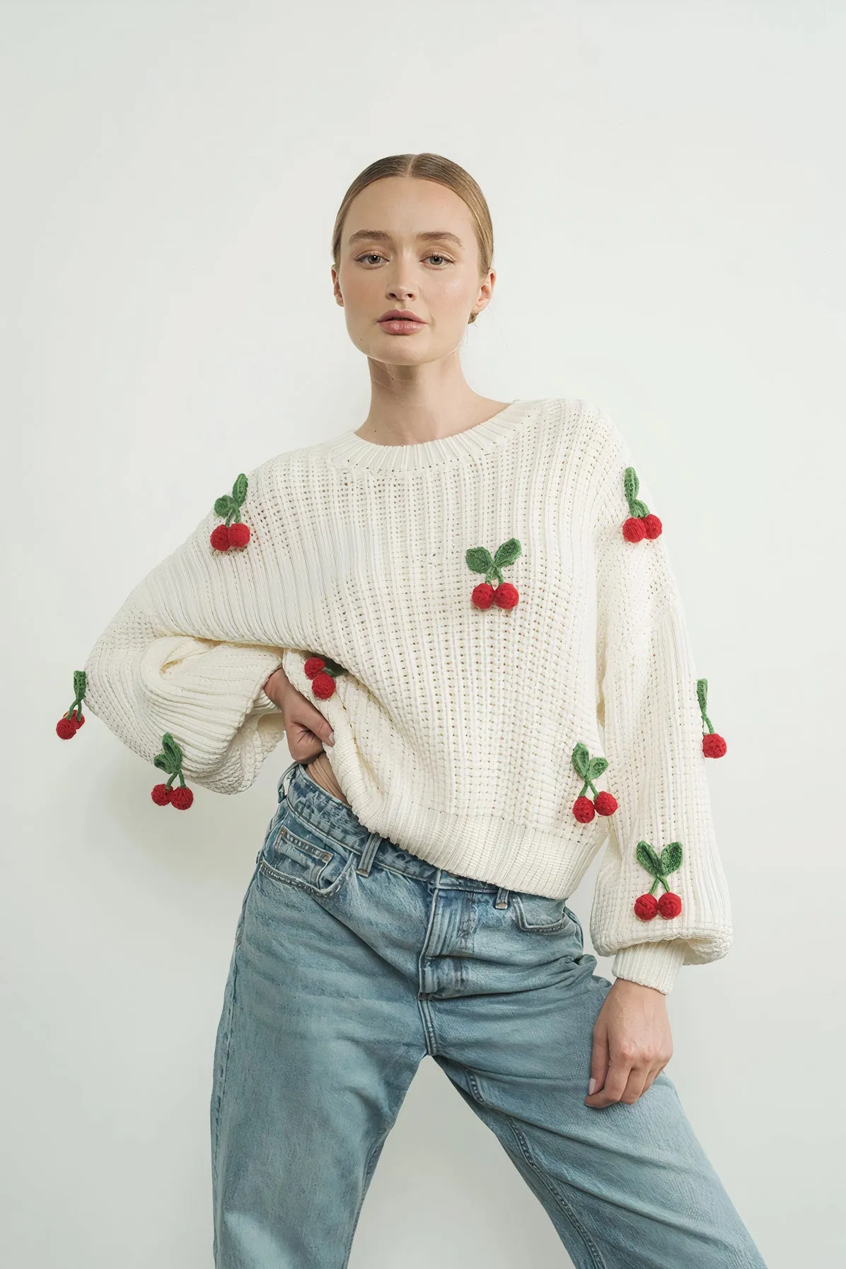 Cherry Chunky Knit Sweater