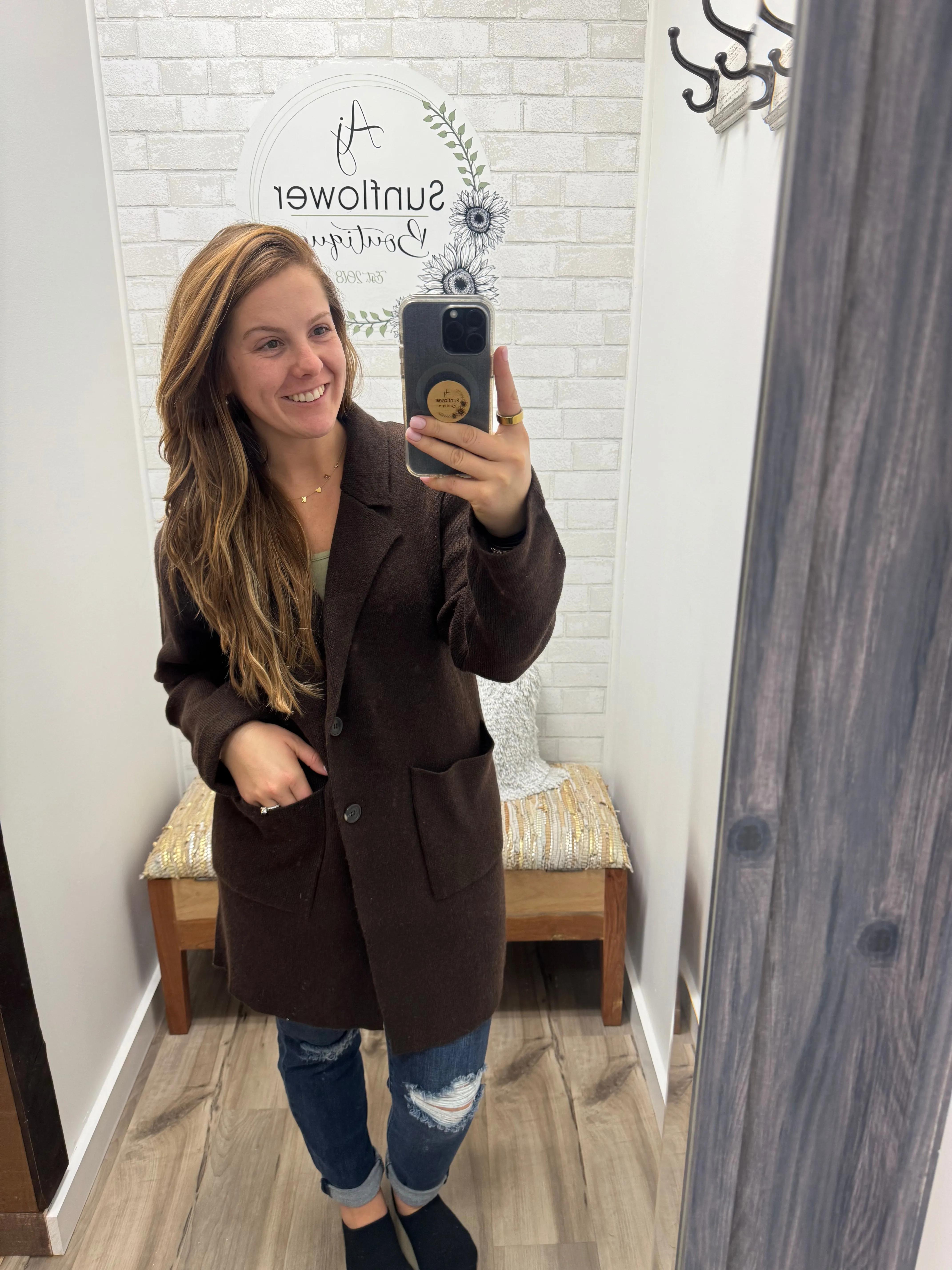 Chestnut Glow Sweater Coat