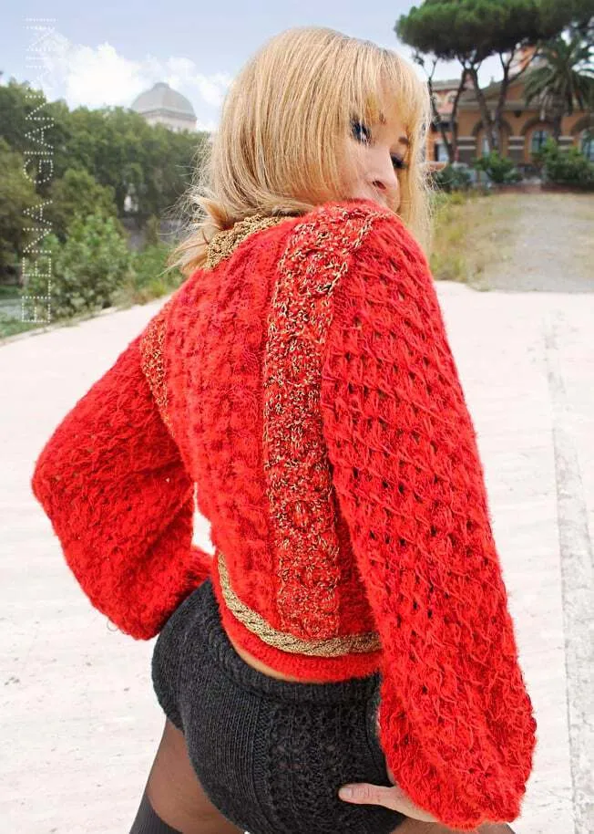 Designer Hand Knitted Fluffy Sweater