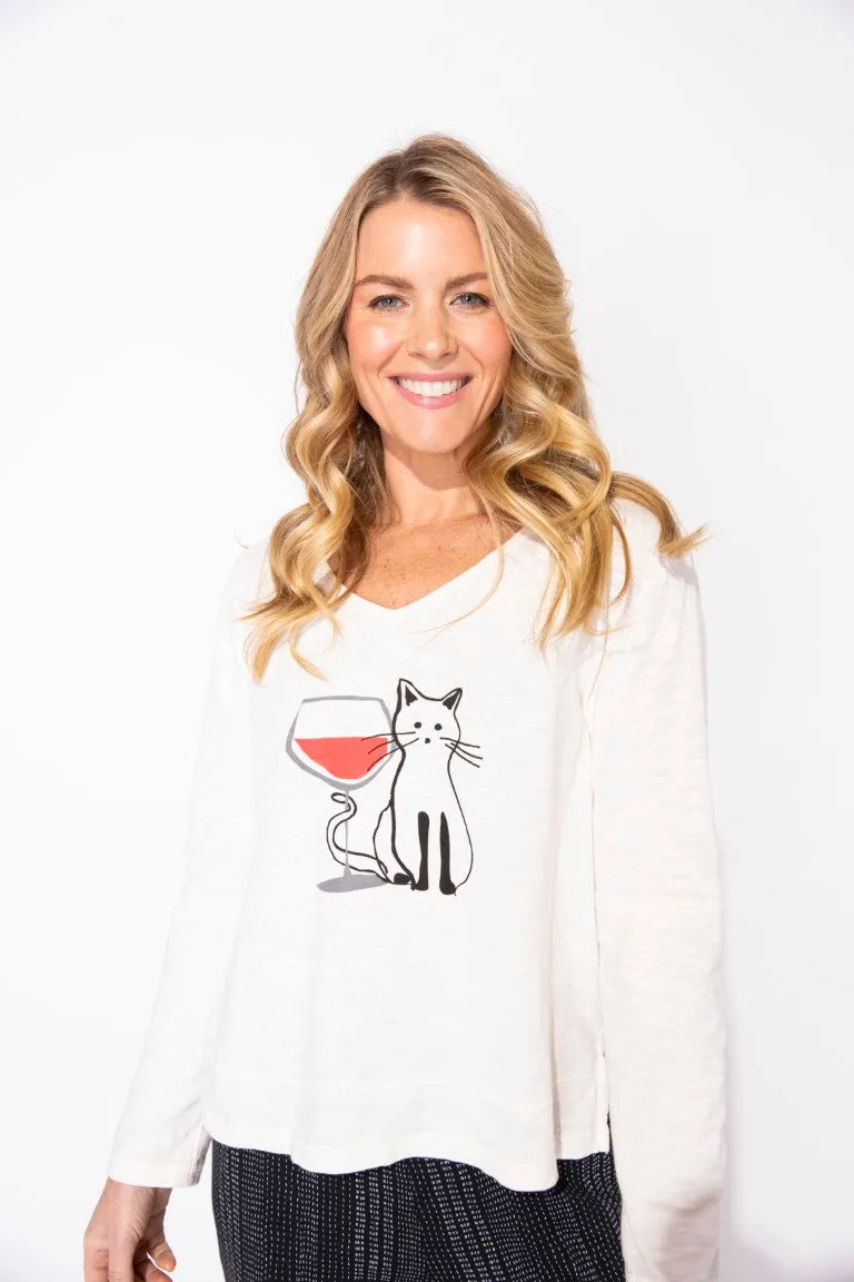 Destination Step Hem Boxy Slub Tee in Tipsy Cat by Escape