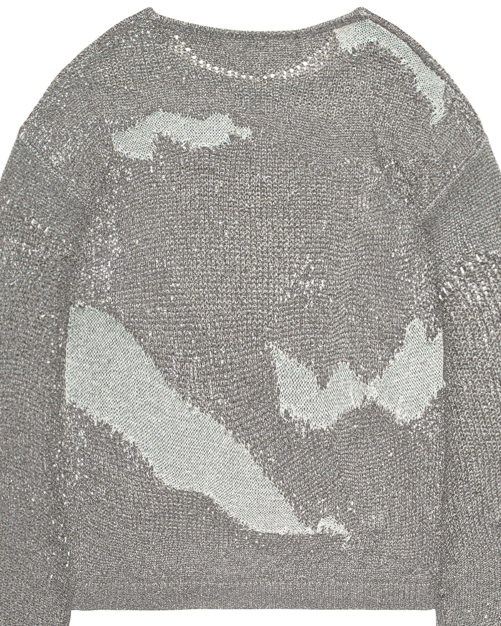 Distressed Reflective Metal Knit Sweater