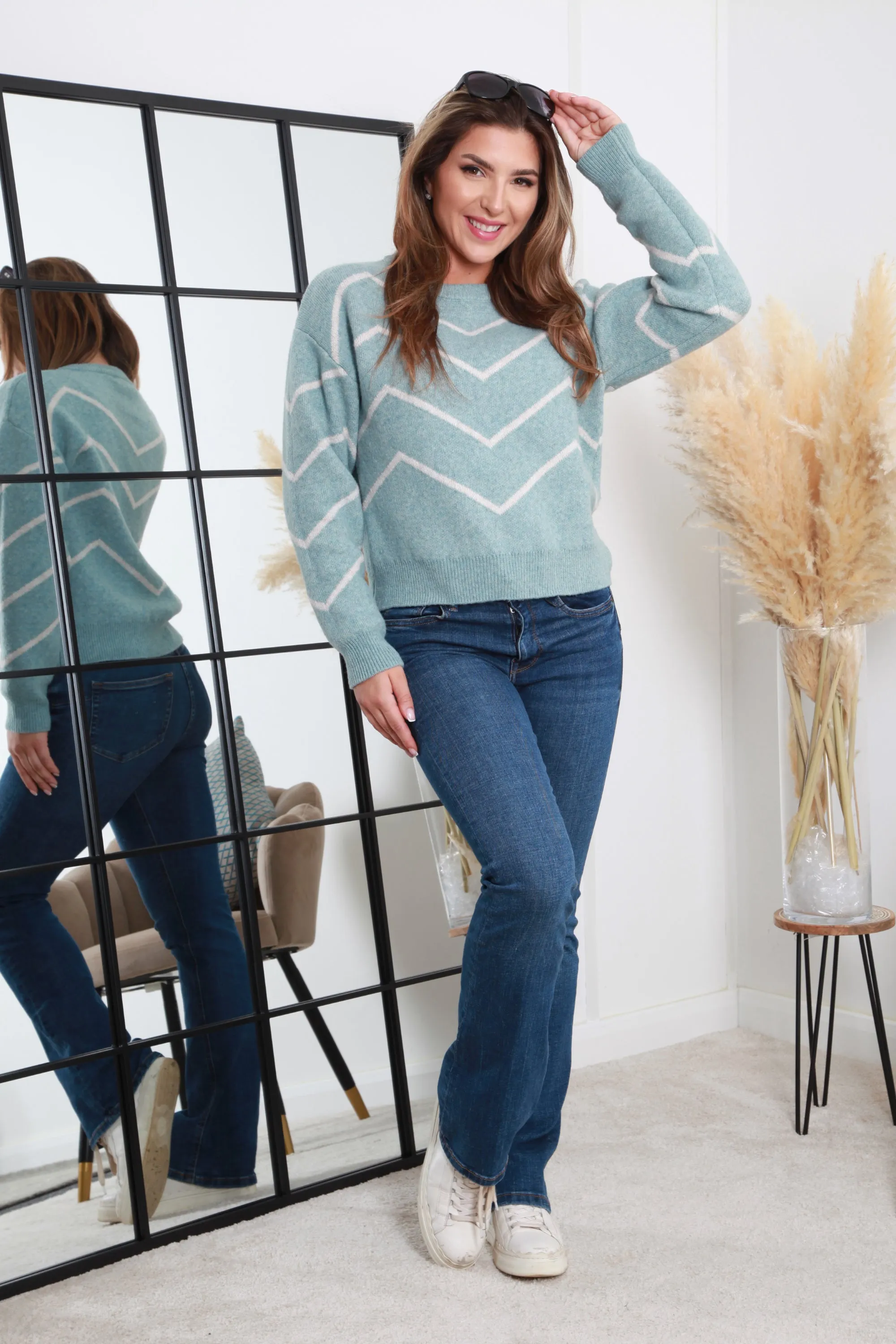 Double Second Jacquard Pattern Knit Jumper