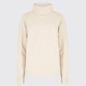 Dubarry Belleek Chunky Roll Neck Sweater - Chalk