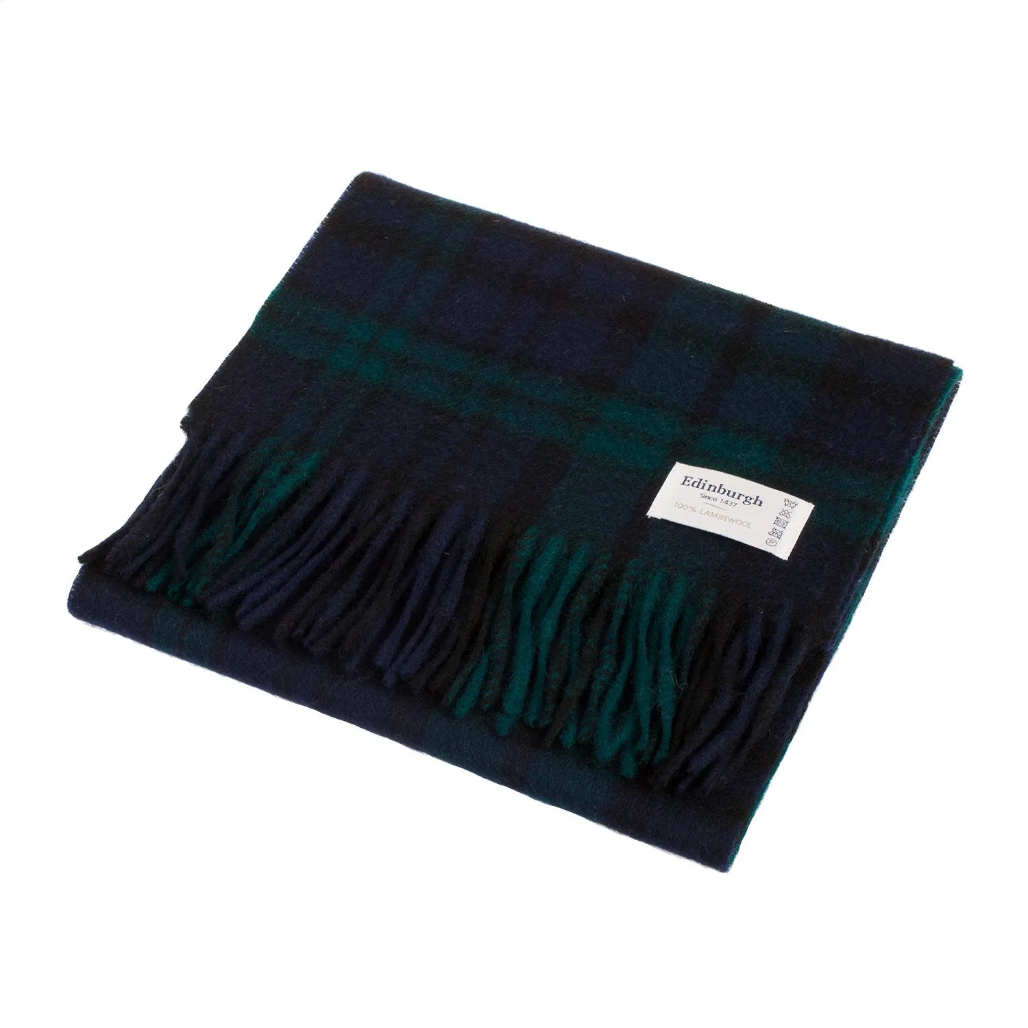 Edinburgh 100% Lambswool Scarf  Black Watch Double Scale