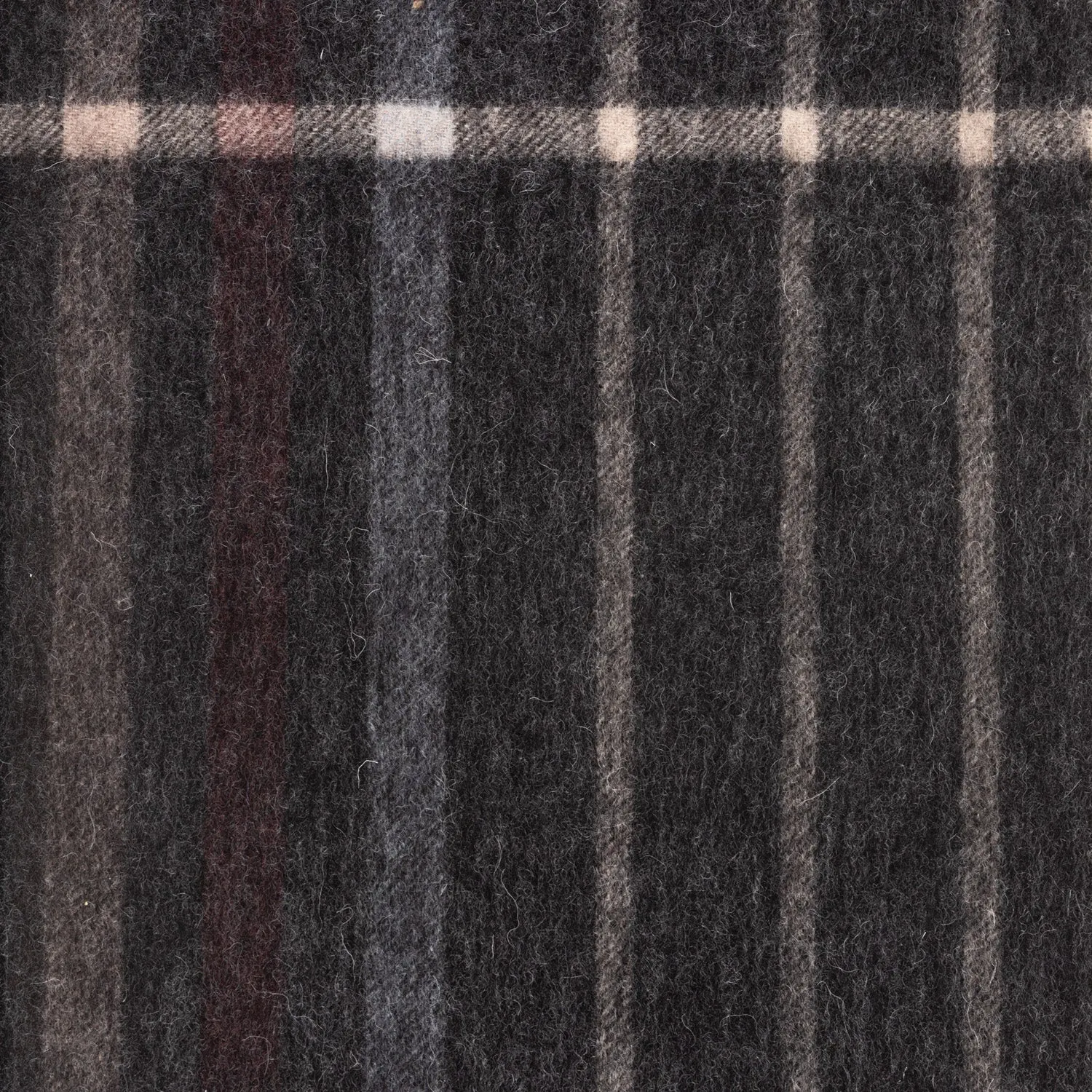 Edinburgh 100% Lambswool Scarf  Oversized Check Taupe