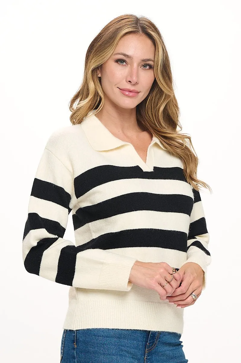 Eloise Long Sleeve Collared Sweater