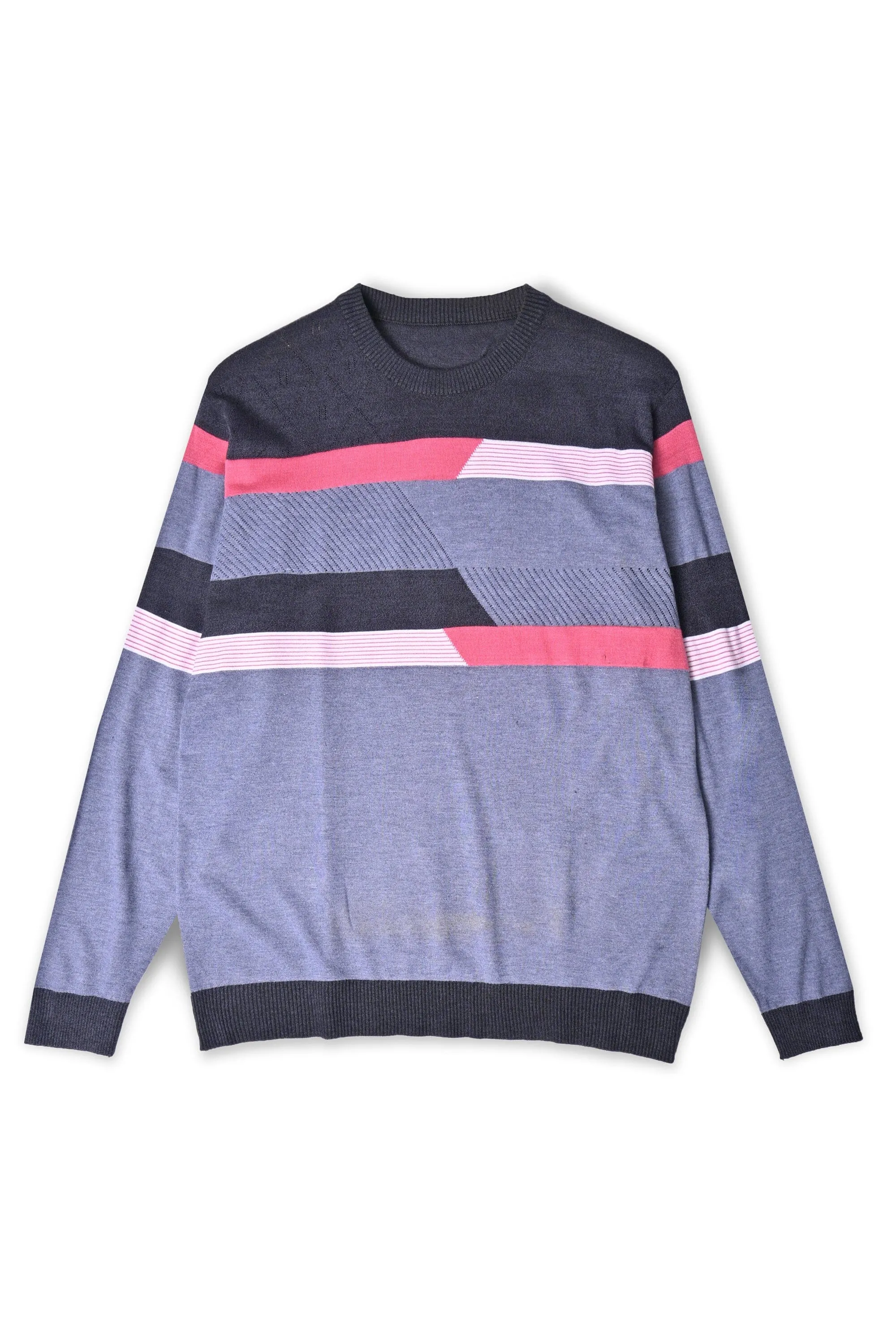 Fashion Men's Contrast Panels Design Sweater