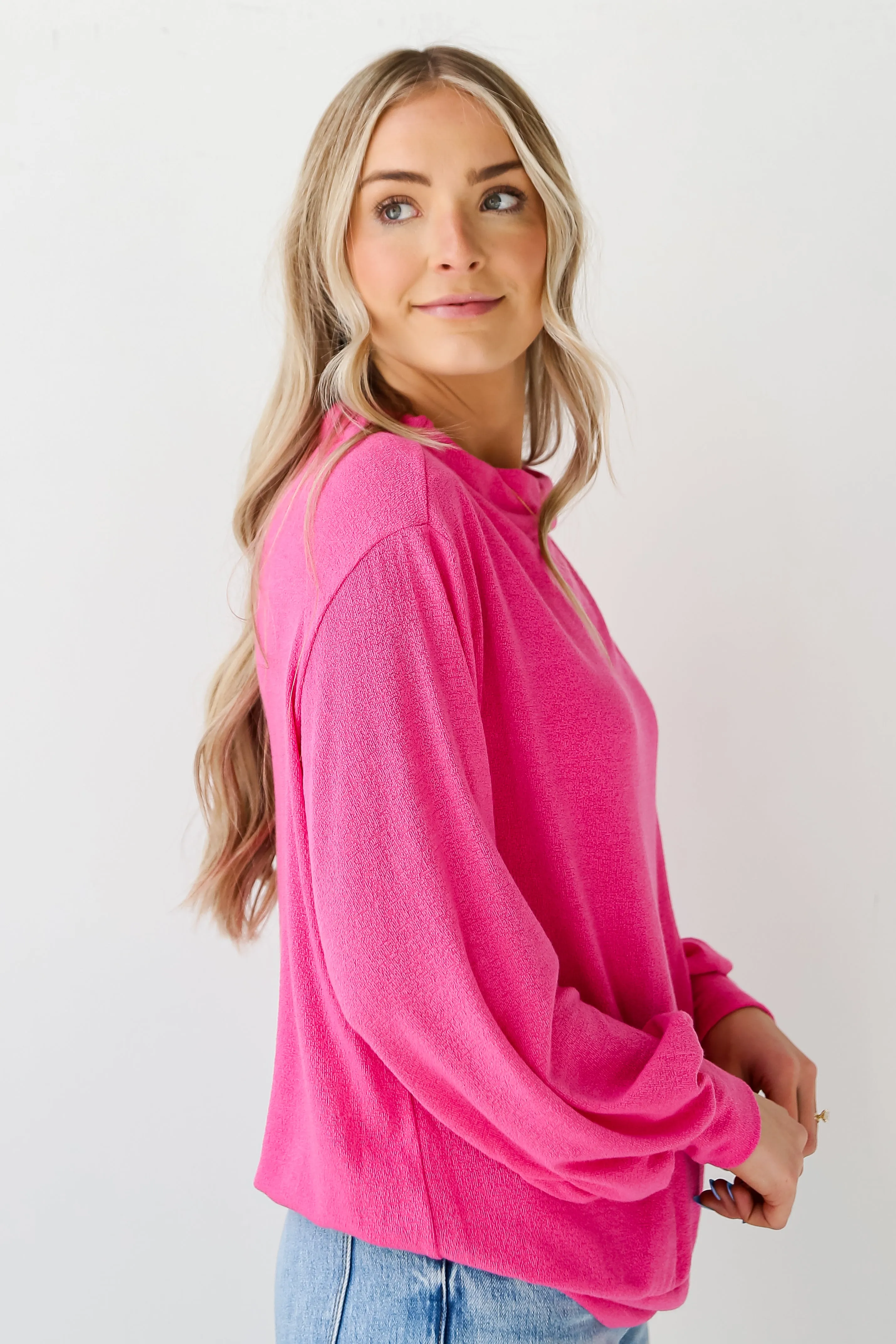 FINAL SALE - Lola Hot Pink Lightweight Knit Top - DU DEAL