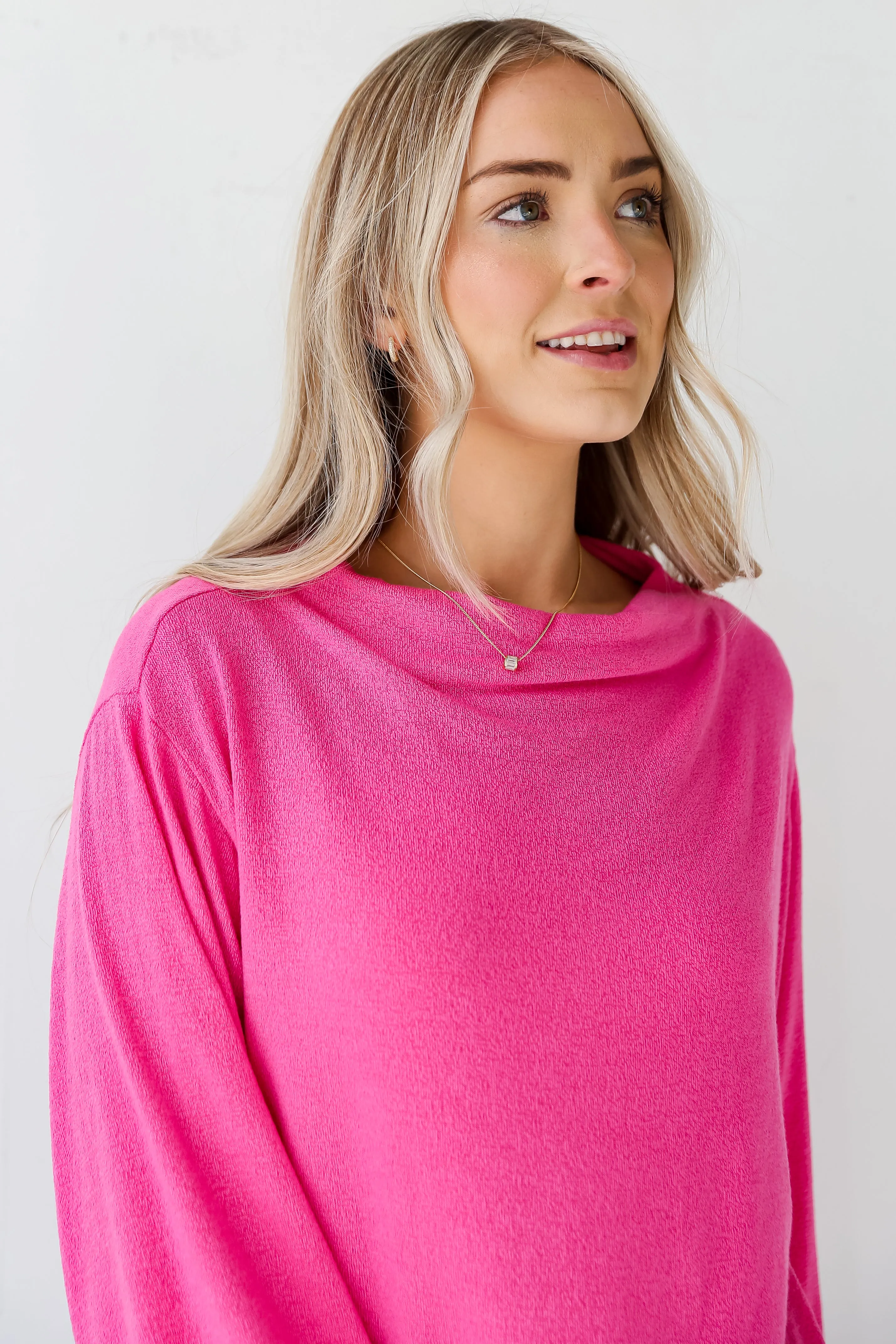 FINAL SALE - Lola Hot Pink Lightweight Knit Top - DU DEAL