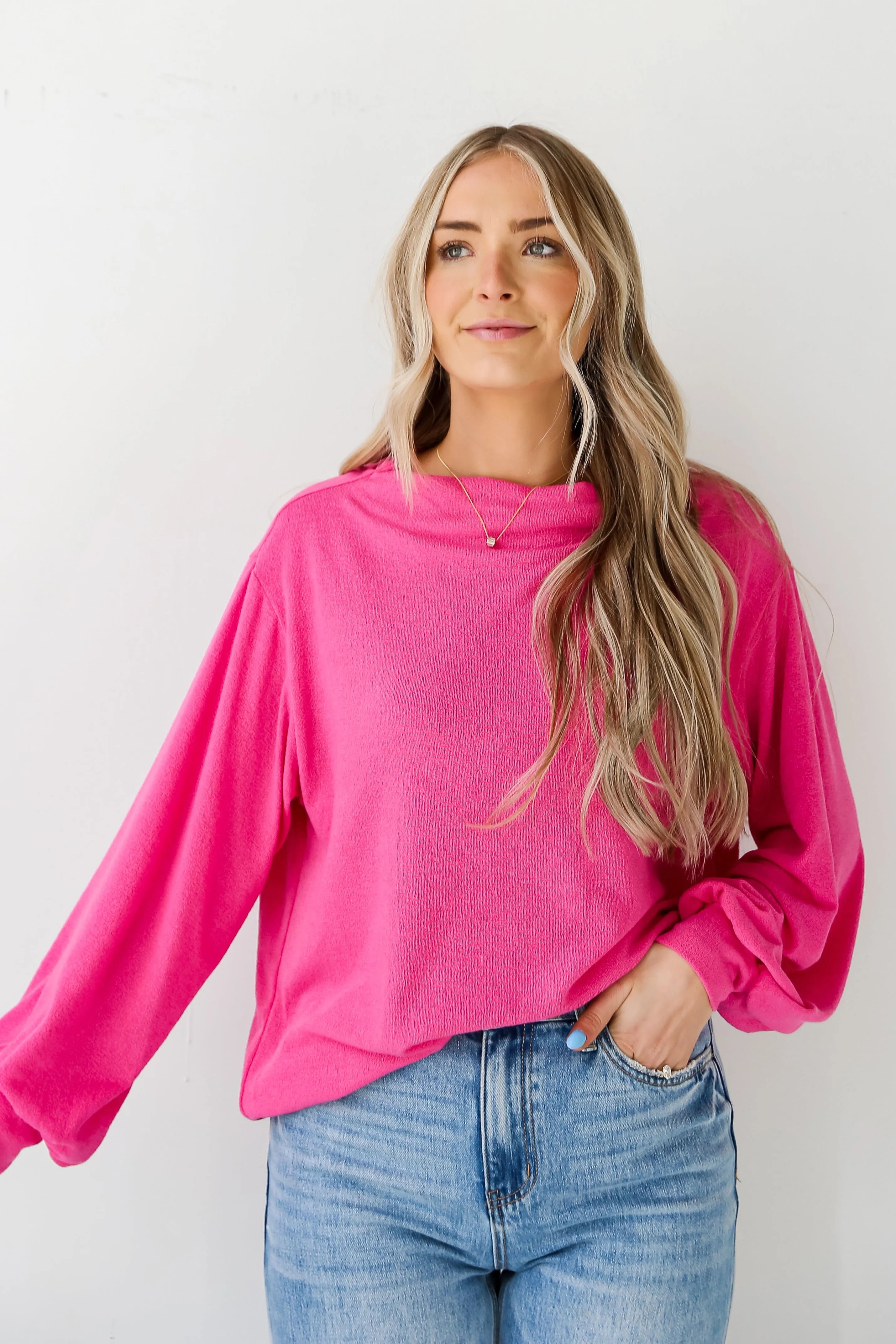 FINAL SALE - Lola Hot Pink Lightweight Knit Top - DU DEAL