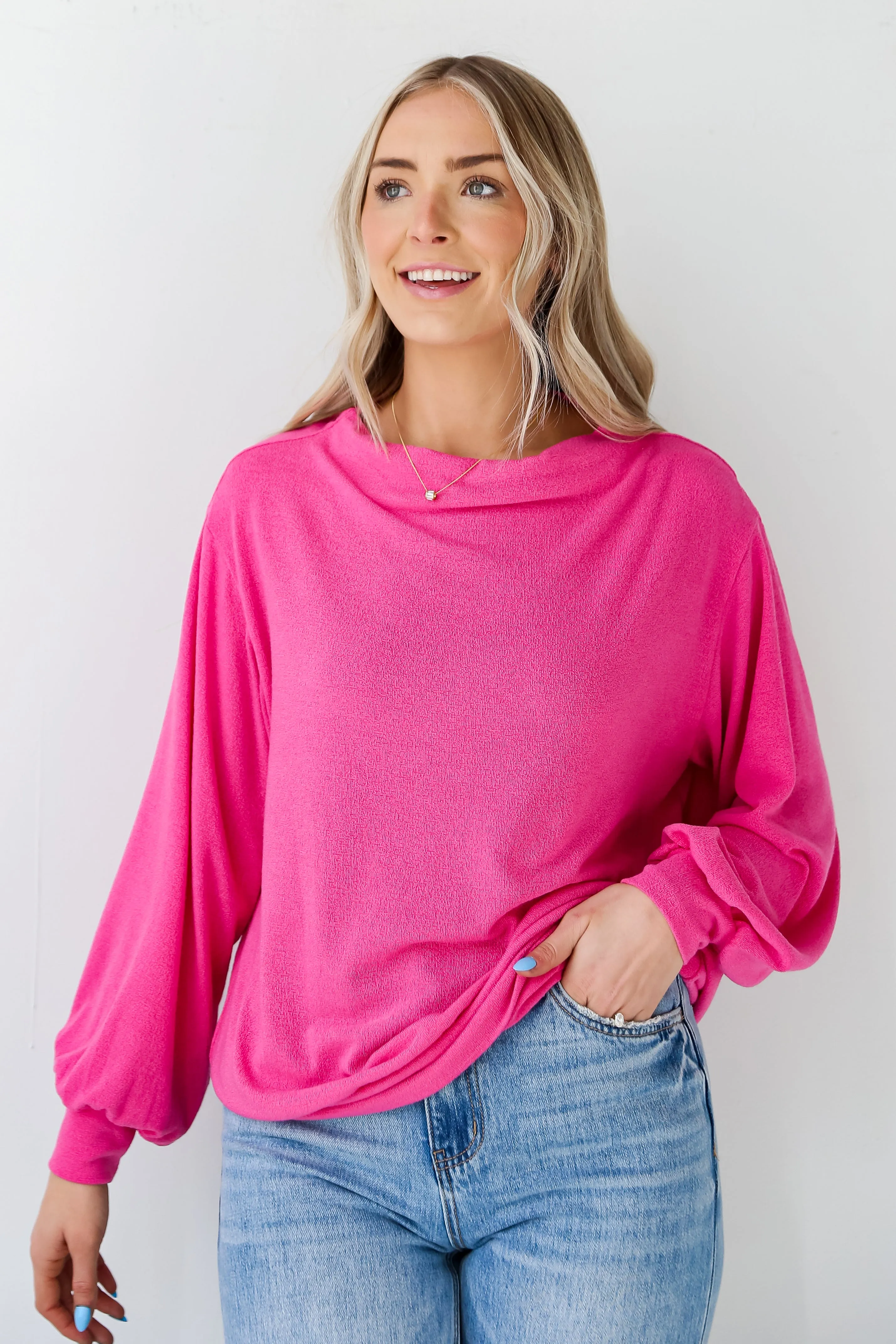 FINAL SALE - Lola Hot Pink Lightweight Knit Top - DU DEAL