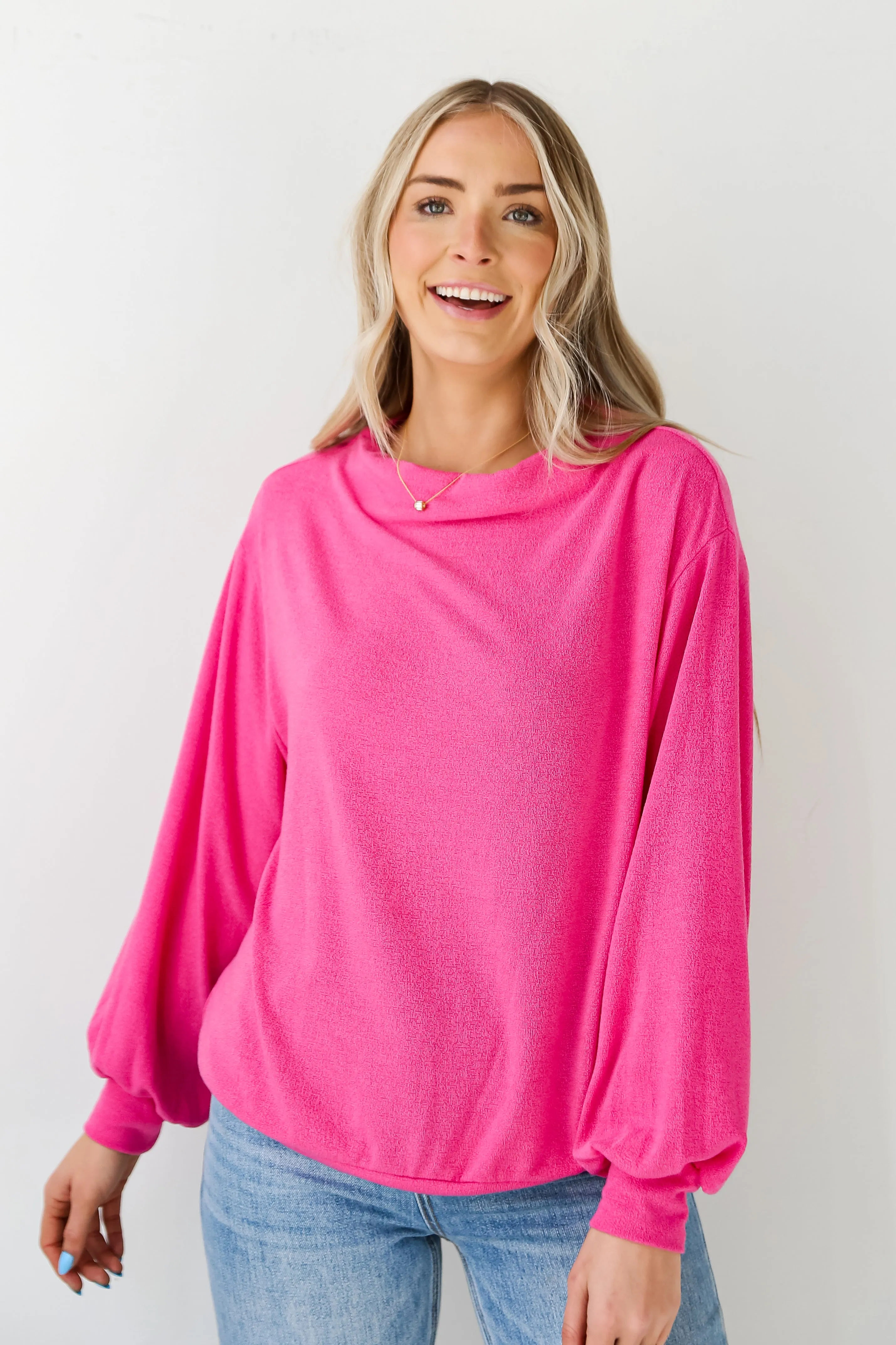 FINAL SALE - Lola Hot Pink Lightweight Knit Top - DU DEAL