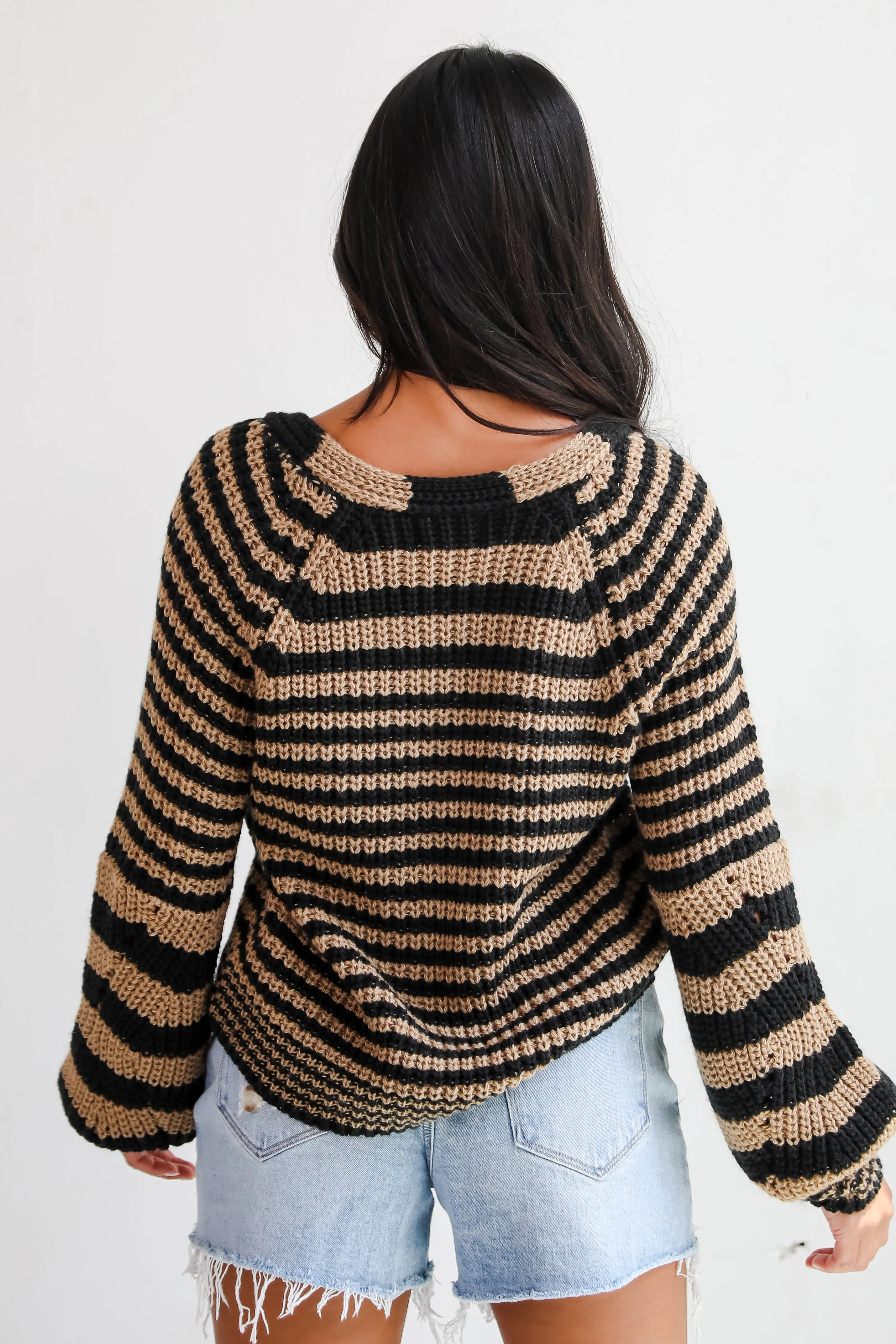 FINAL SALE - Snuggly Weather Striped Sweater Cardigan