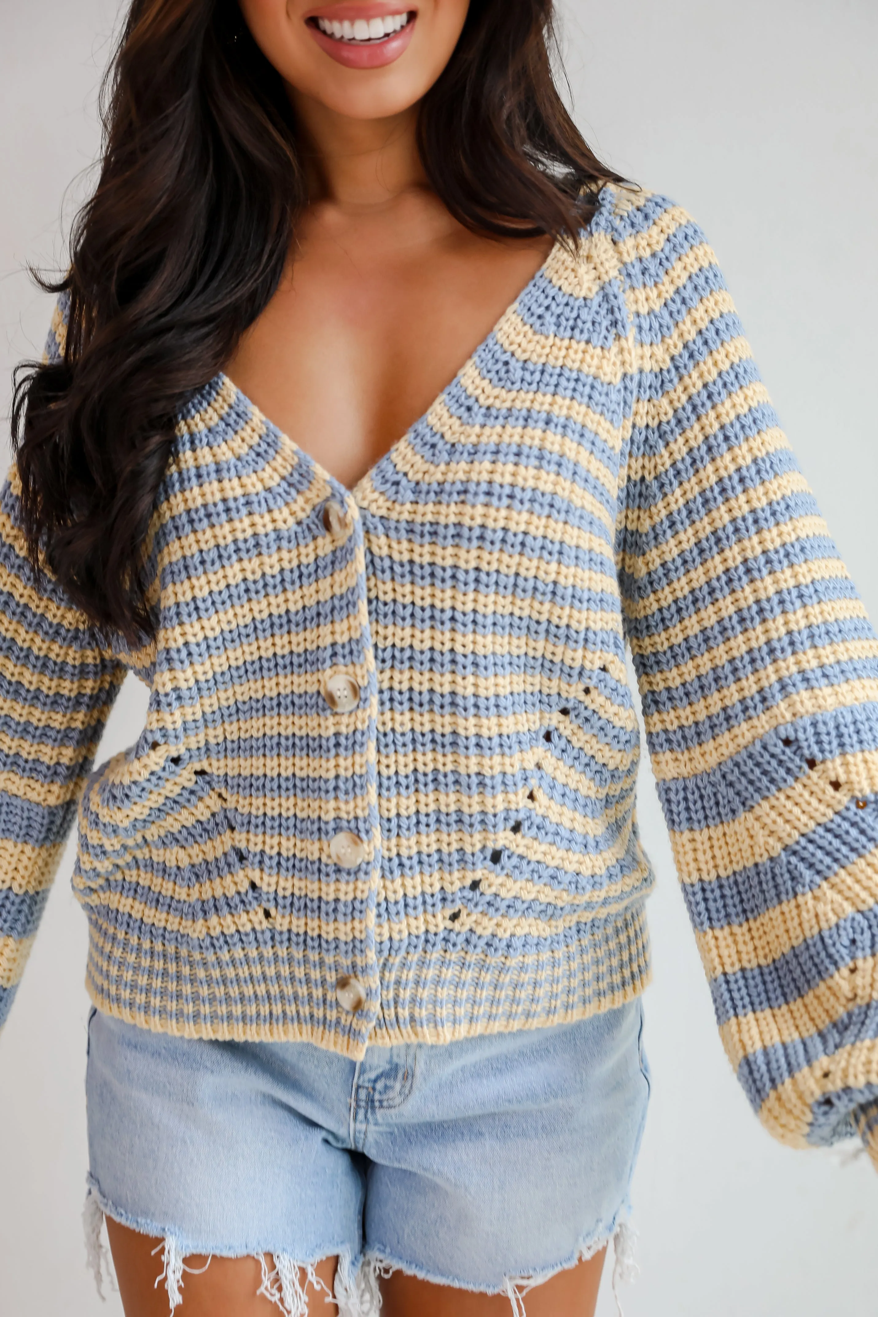 FINAL SALE - Snuggly Weather Striped Sweater Cardigan