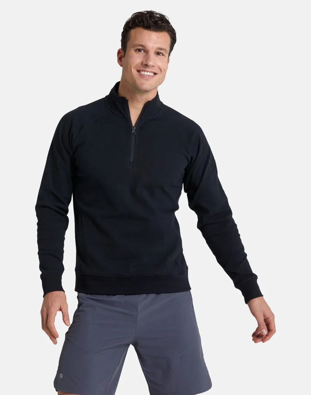 Gym Coffee Essential Half Zip (Mens) - Black