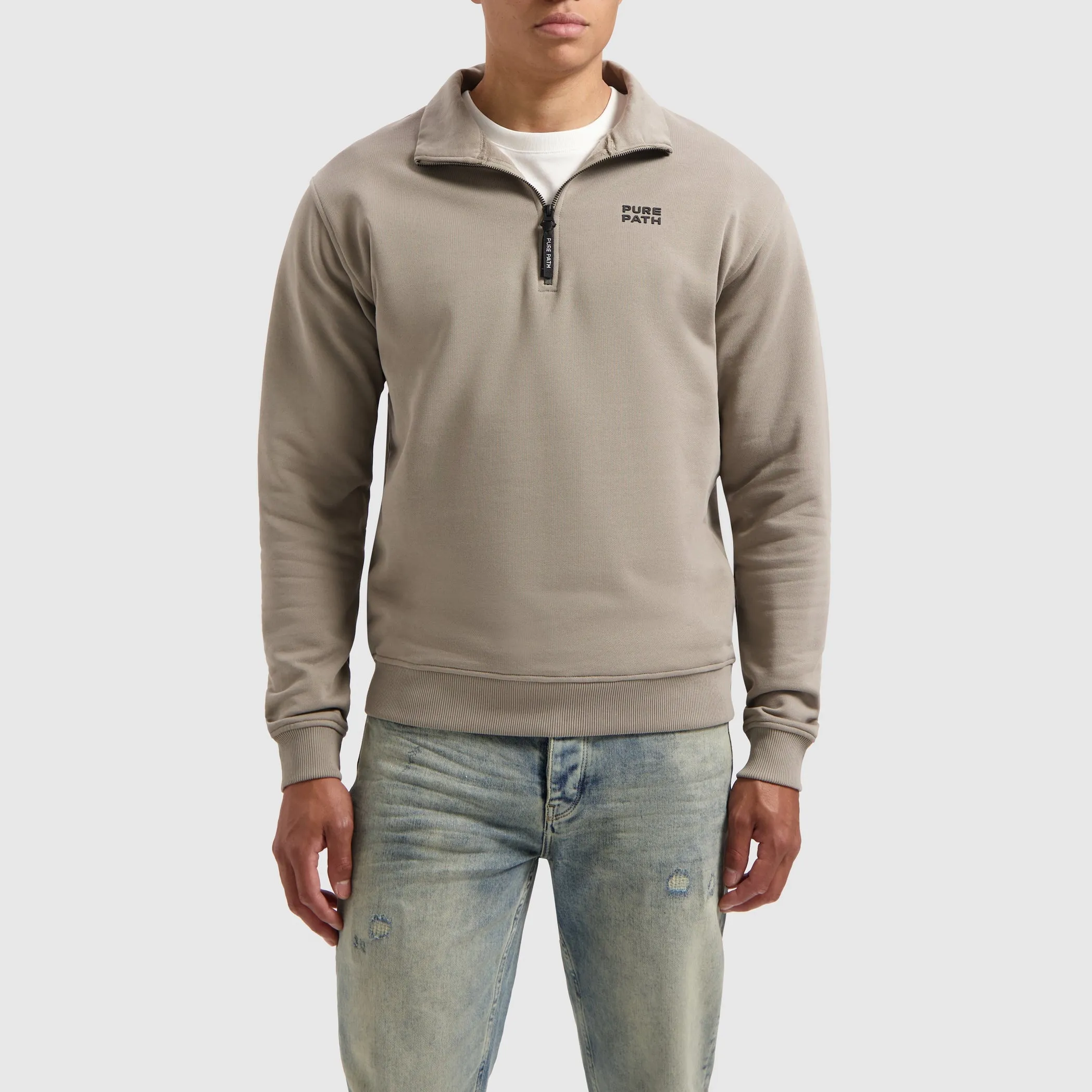 Halfzip HD Logo Sweater | Taupe