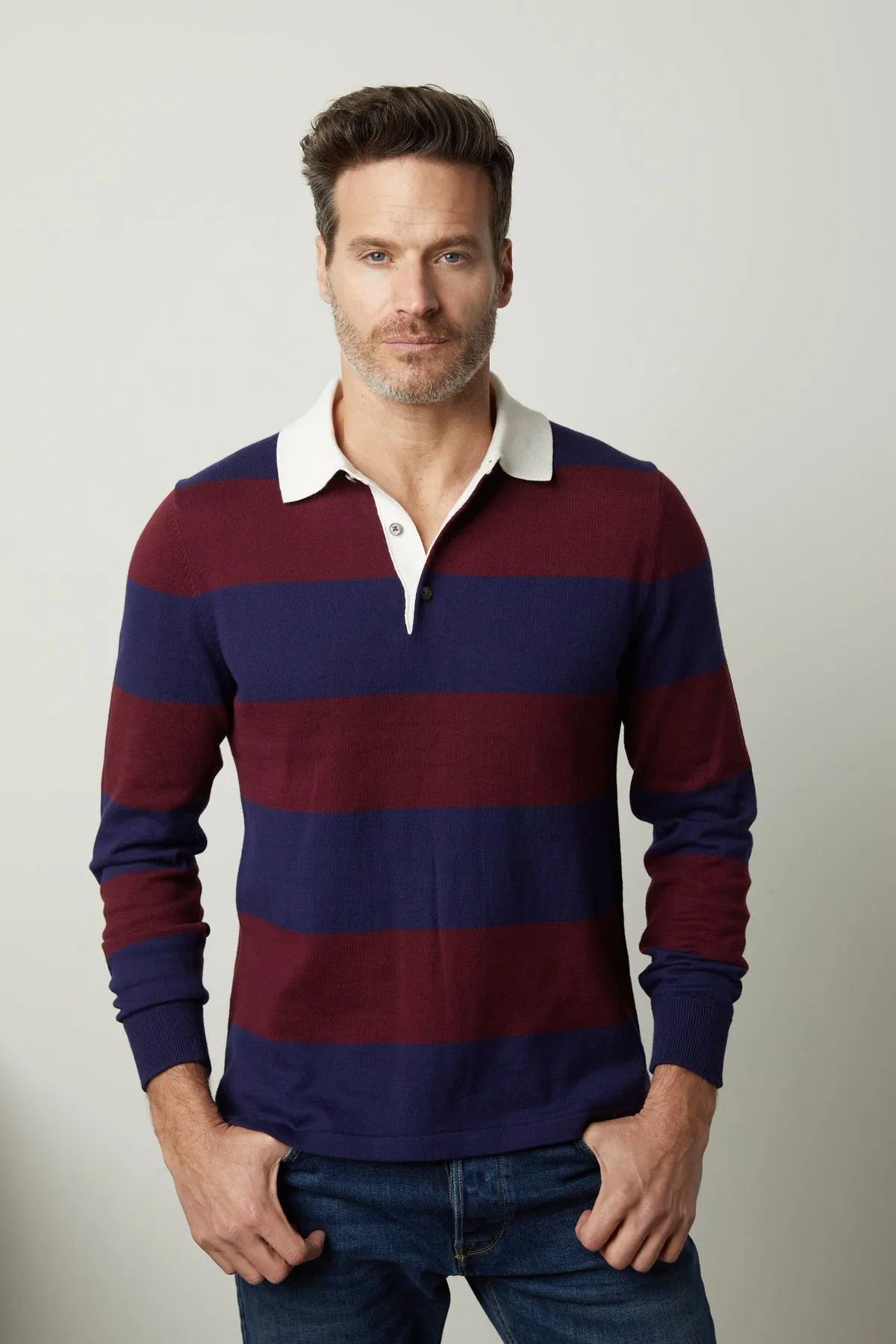 HASTINGS STRIPED SWEATER POLO