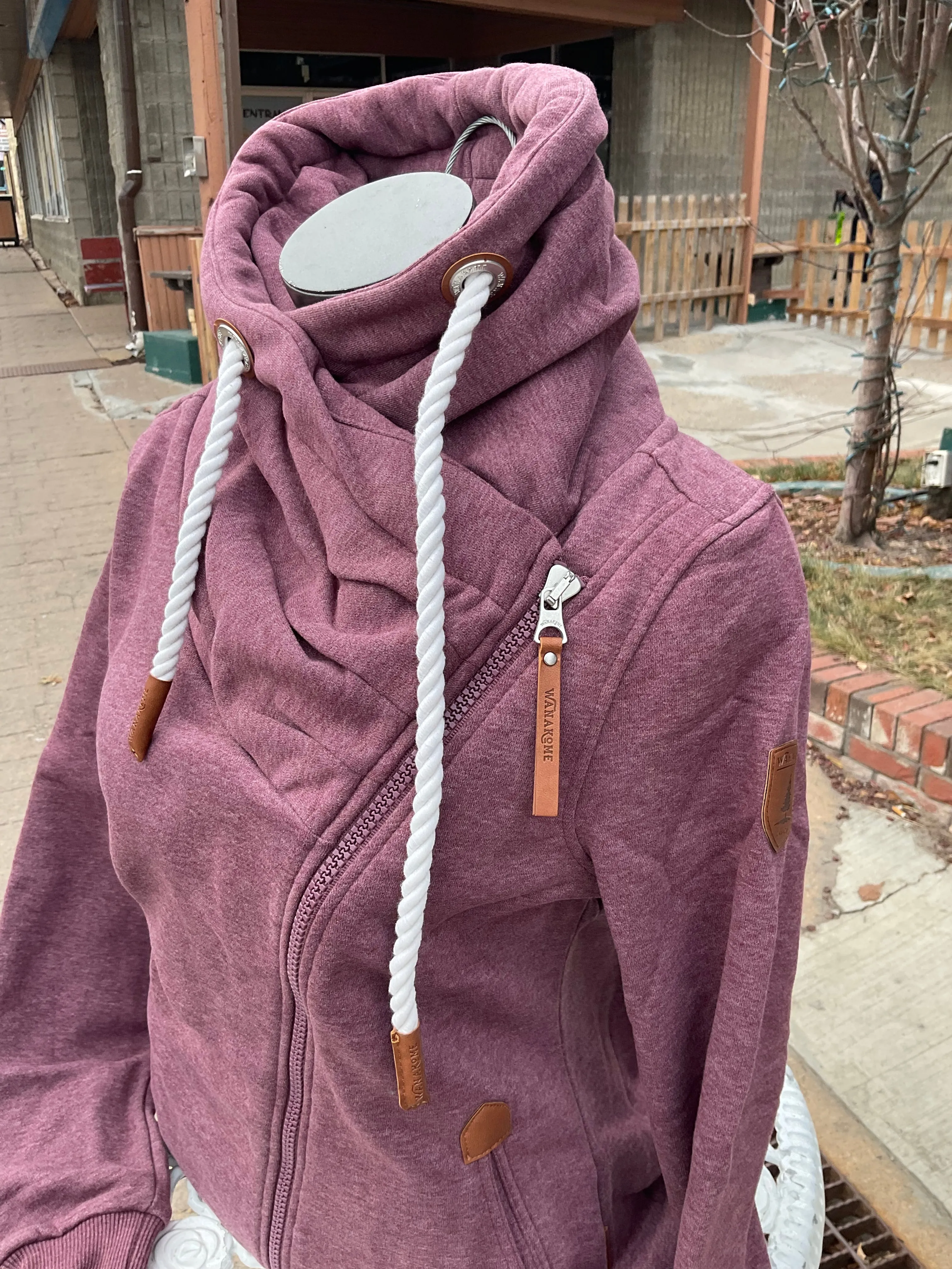 Hestia Wine Side Zip Ladies Hoodie