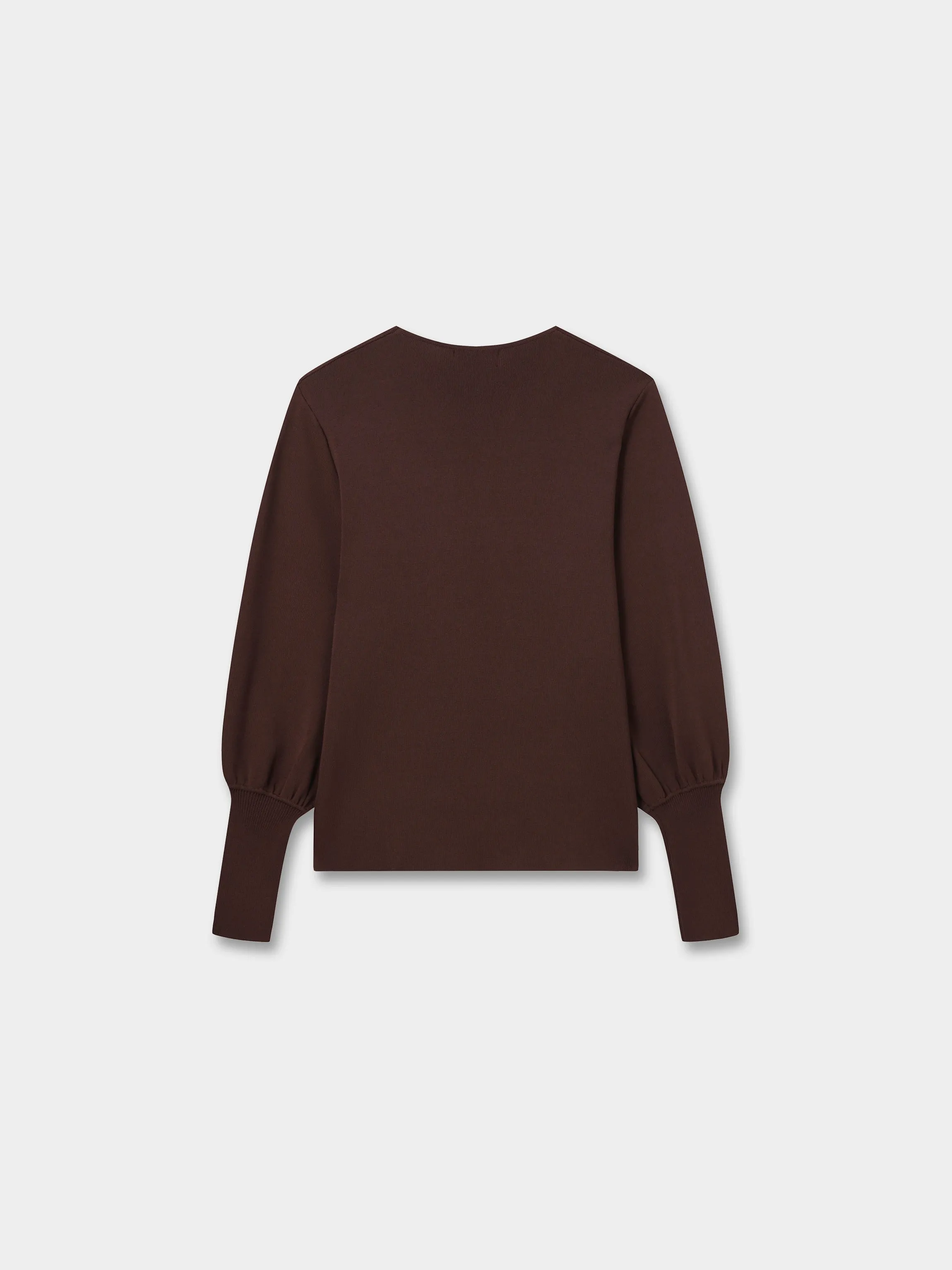 High Cuff Sweater-Brown