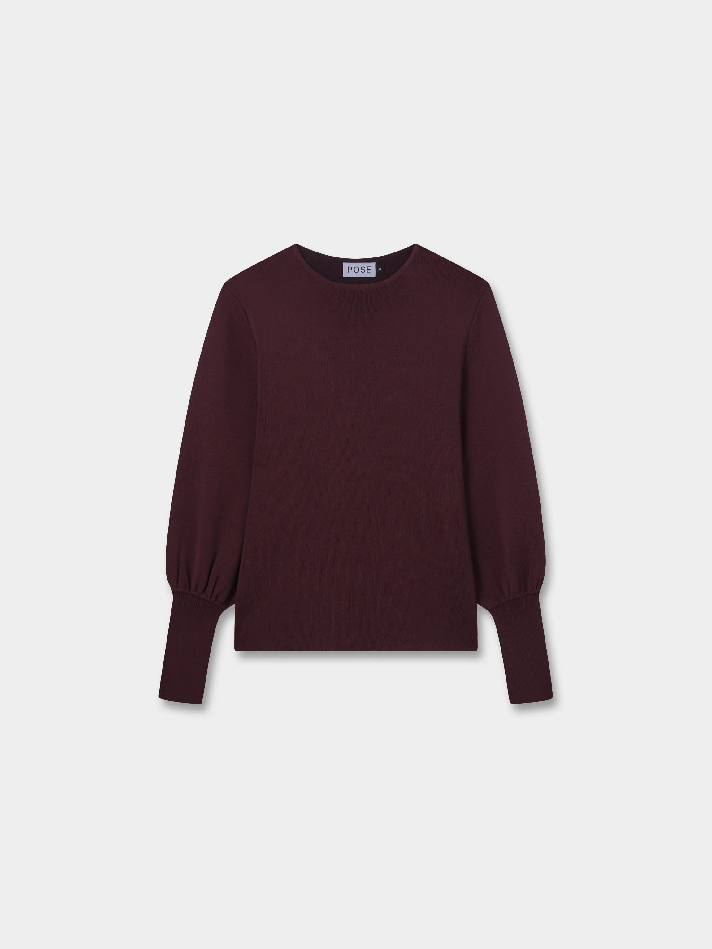 High Cuff Sweater-Burgundy