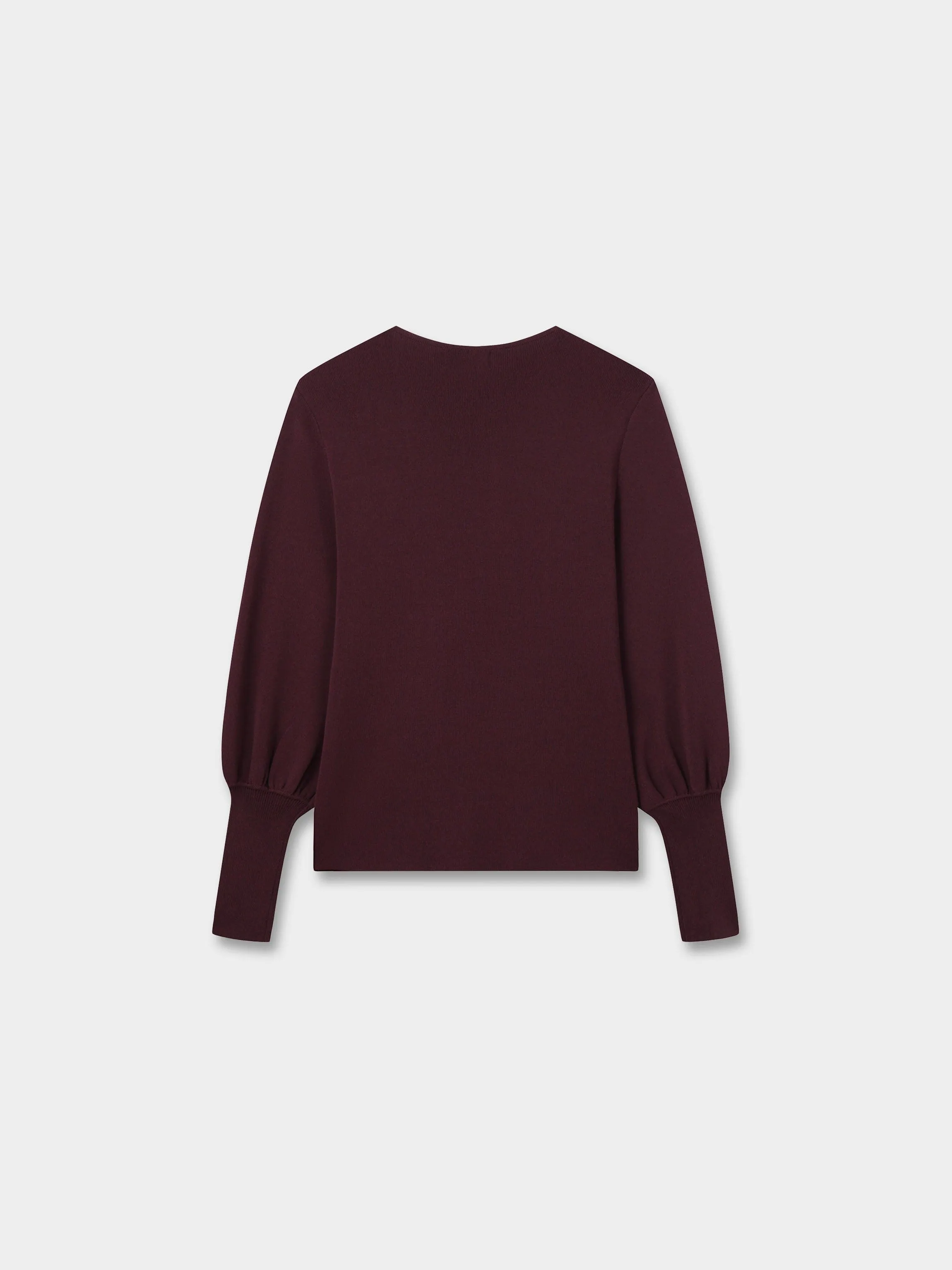 High Cuff Sweater-Burgundy