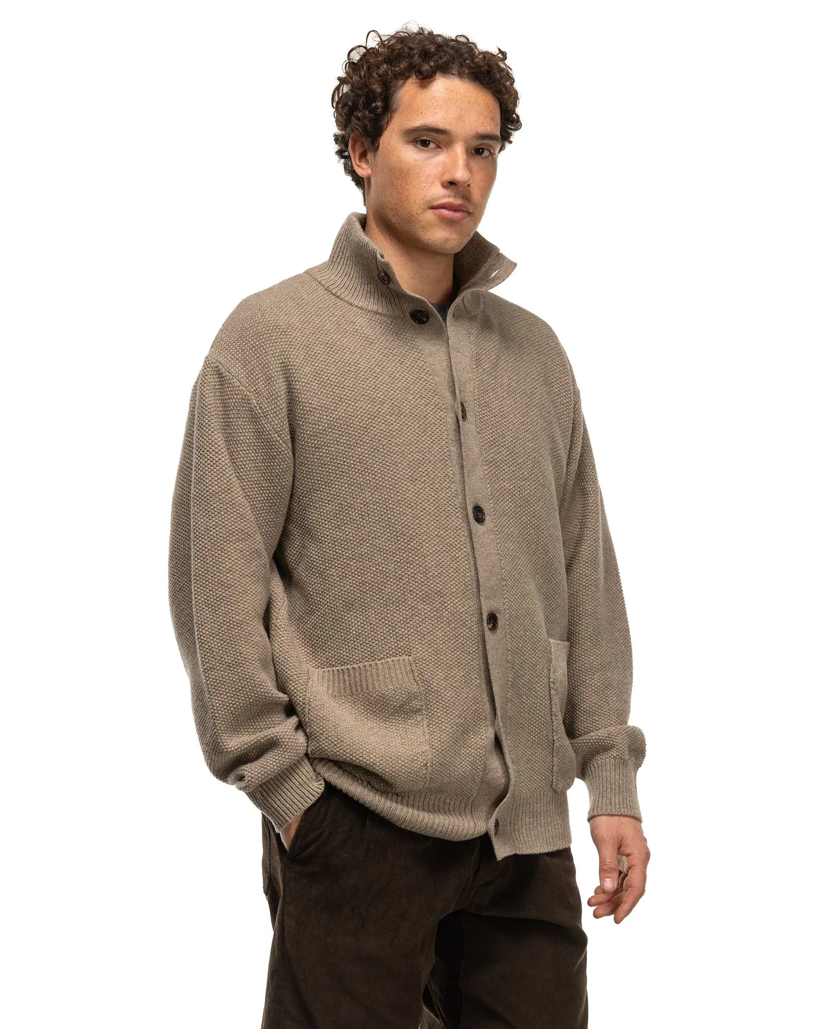 High Twist Card Wool Pique Blouson Beige