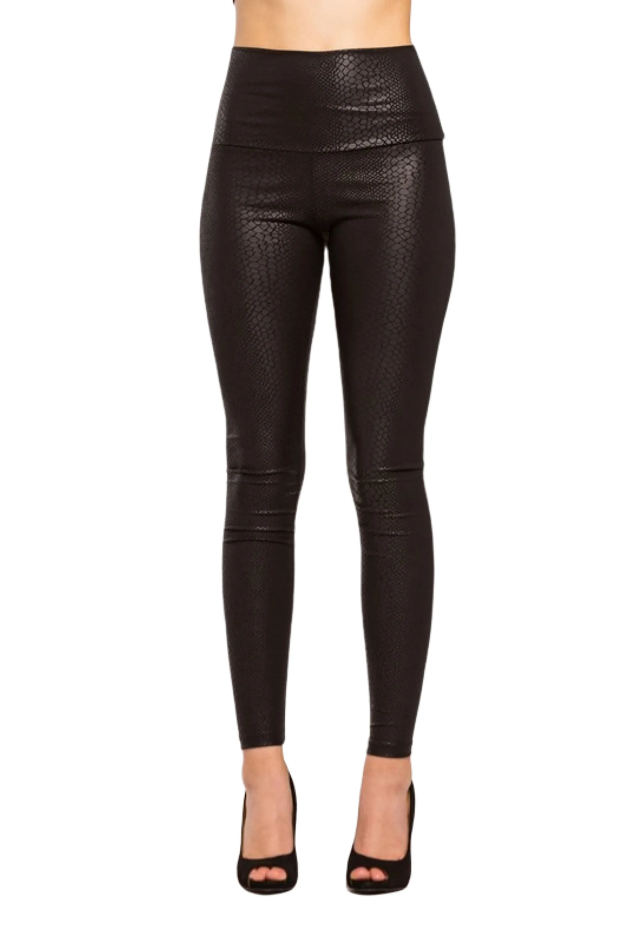 High Waist Snakeskin Print Leggings