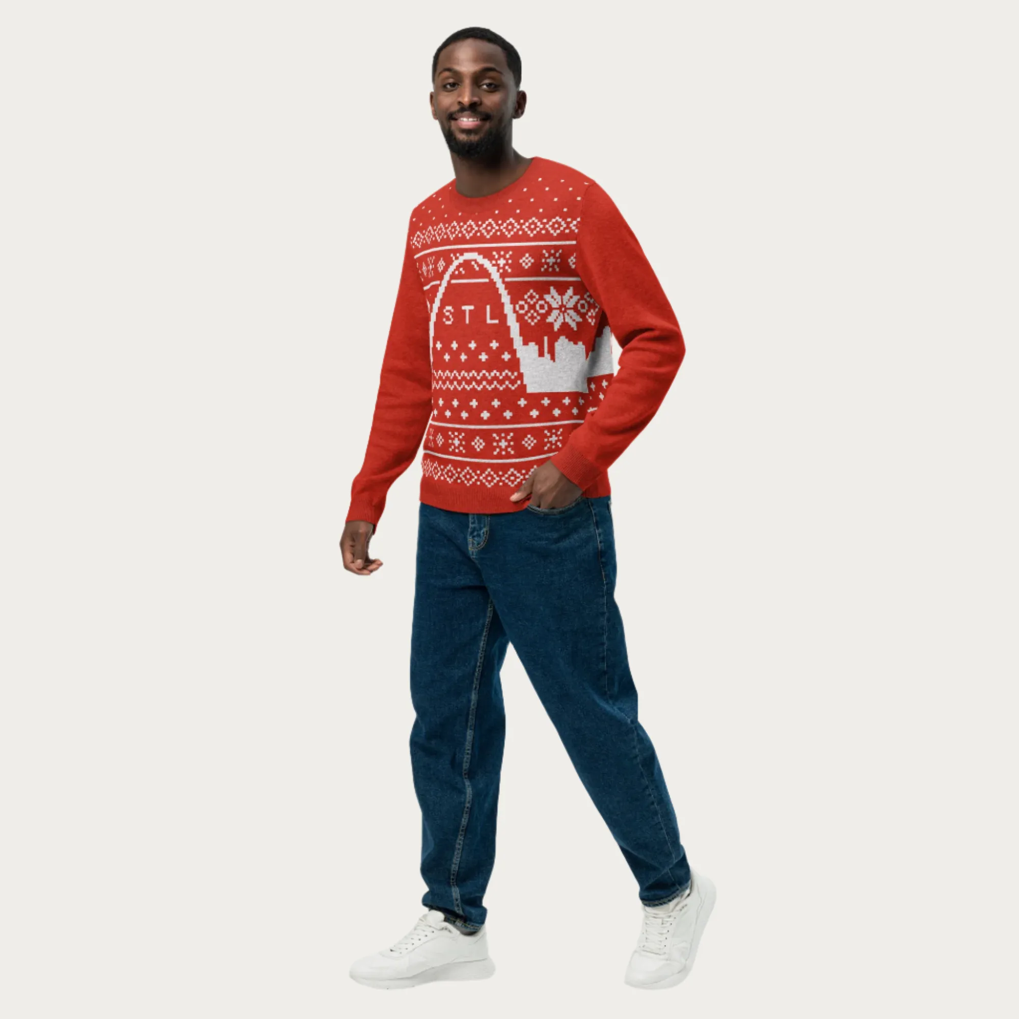 Holiday Skyline Knitted Crewneck Sweater